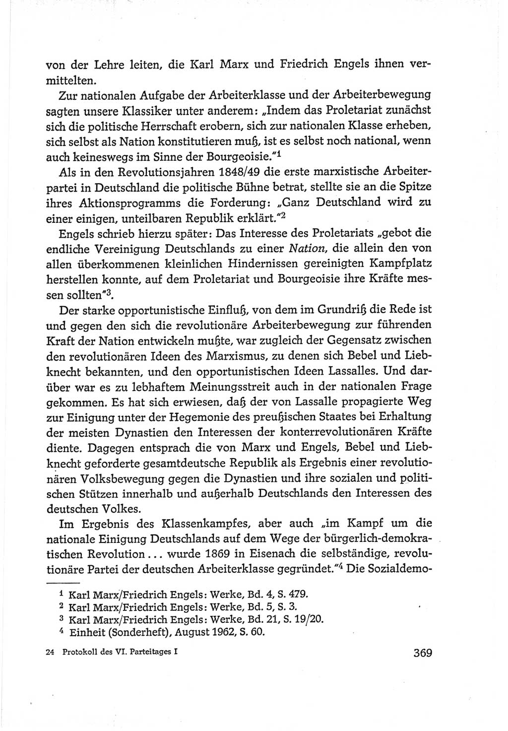 Protokoll der Verhandlungen des Ⅵ. Parteitages der Sozialistischen Einheitspartei Deutschlands (SED) [Deutsche Demokratische Republik (DDR)] 1963, Band Ⅰ, Seite 369 (Prot. Verh. Ⅵ. PT SED DDR 1963, Bd. Ⅰ, S. 369)