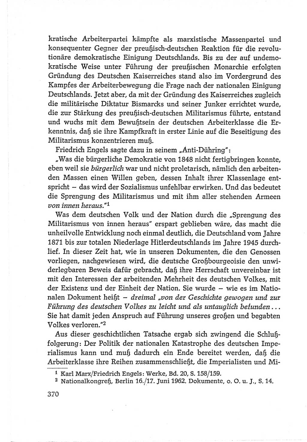 Protokoll der Verhandlungen des Ⅵ. Parteitages der Sozialistischen Einheitspartei Deutschlands (SED) [Deutsche Demokratische Republik (DDR)] 1963, Band Ⅰ, Seite 370 (Prot. Verh. Ⅵ. PT SED DDR 1963, Bd. Ⅰ, S. 370)