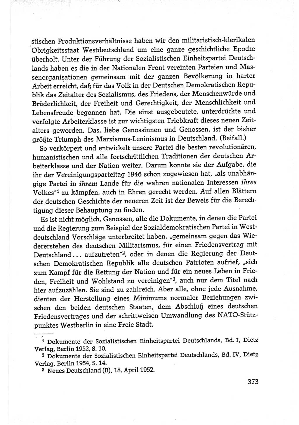 Protokoll der Verhandlungen des Ⅵ. Parteitages der Sozialistischen Einheitspartei Deutschlands (SED) [Deutsche Demokratische Republik (DDR)] 1963, Band Ⅰ, Seite 373 (Prot. Verh. Ⅵ. PT SED DDR 1963, Bd. Ⅰ, S. 373)