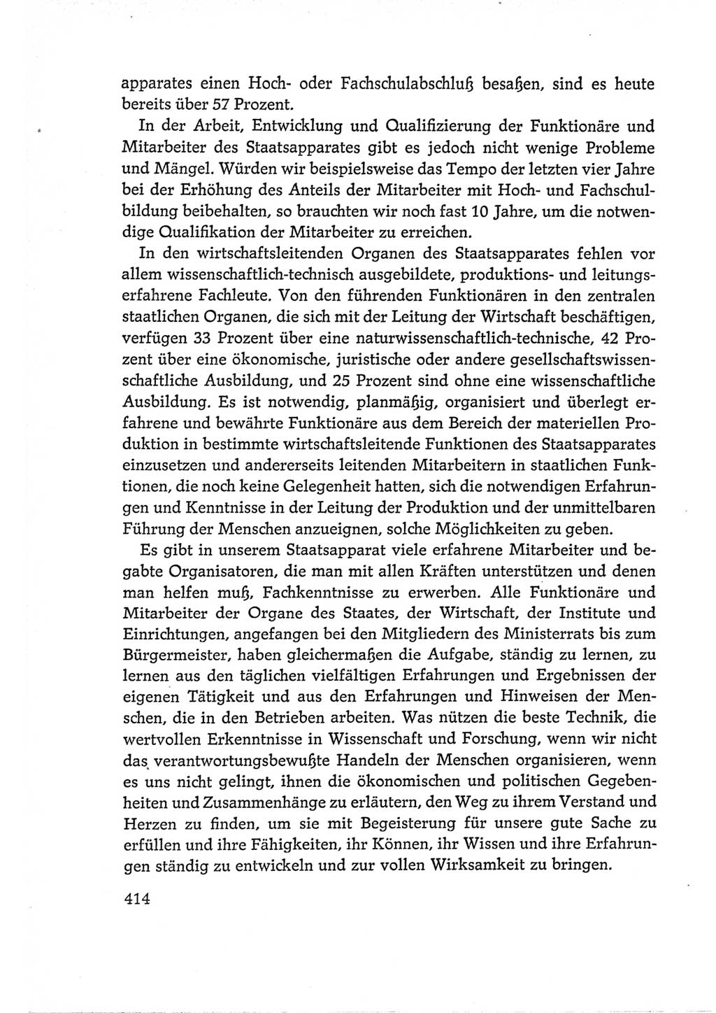 Protokoll der Verhandlungen des Ⅵ. Parteitages der Sozialistischen Einheitspartei Deutschlands (SED) [Deutsche Demokratische Republik (DDR)] 1963, Band Ⅰ, Seite 414 (Prot. Verh. Ⅵ. PT SED DDR 1963, Bd. Ⅰ, S. 414)