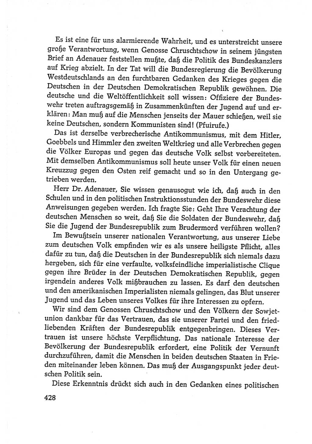Protokoll der Verhandlungen des Ⅵ. Parteitages der Sozialistischen Einheitspartei Deutschlands (SED) [Deutsche Demokratische Republik (DDR)] 1963, Band Ⅰ, Seite 428 (Prot. Verh. Ⅵ. PT SED DDR 1963, Bd. Ⅰ, S. 428)