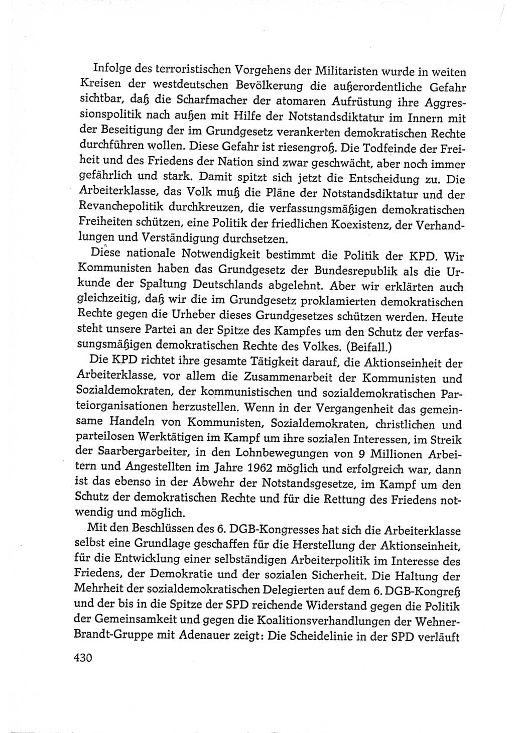 Protokoll der Verhandlungen des Ⅵ. Parteitages der Sozialistischen Einheitspartei Deutschlands (SED) [Deutsche Demokratische Republik (DDR)] 1963, Band Ⅰ, Seite 430 (Prot. Verh. Ⅵ. PT SED DDR 1963, Bd. Ⅰ, S. 430)