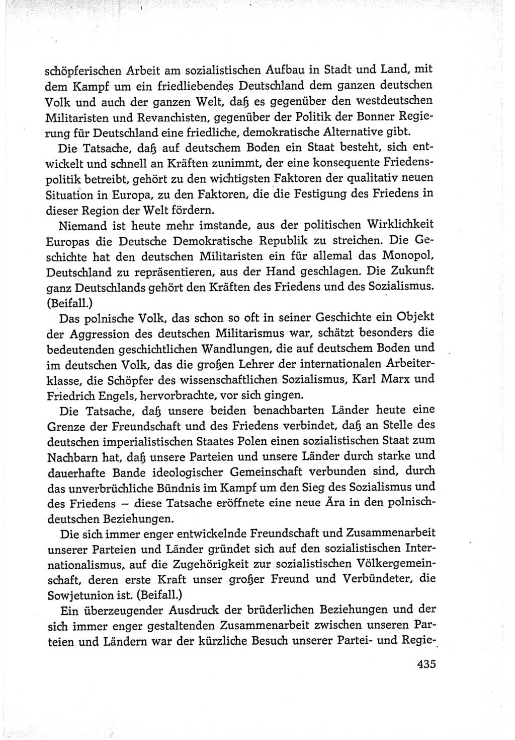 Protokoll der Verhandlungen des Ⅵ. Parteitages der Sozialistischen Einheitspartei Deutschlands (SED) [Deutsche Demokratische Republik (DDR)] 1963, Band Ⅰ, Seite 435 (Prot. Verh. Ⅵ. PT SED DDR 1963, Bd. Ⅰ, S. 435)