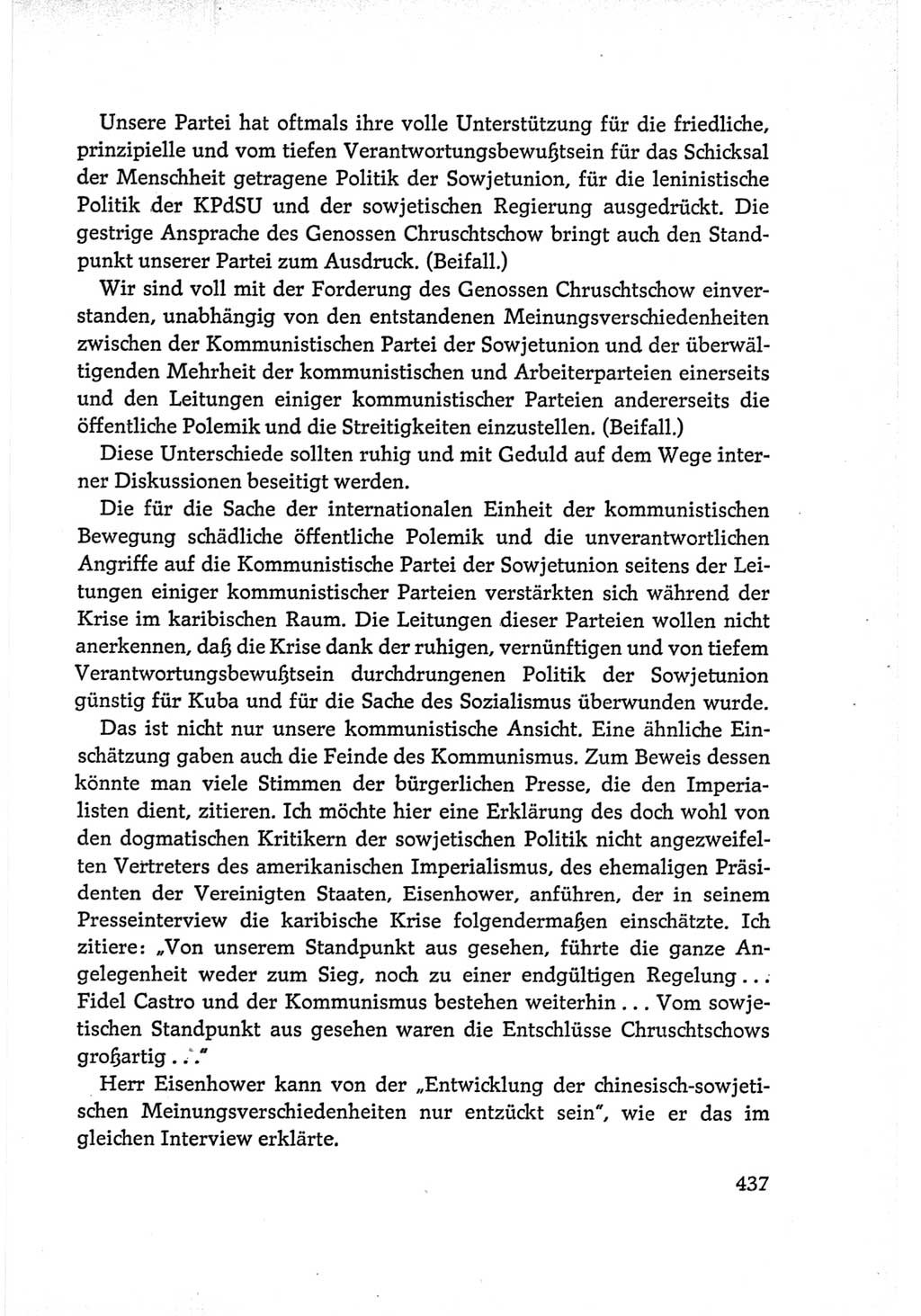 Protokoll der Verhandlungen des Ⅵ. Parteitages der Sozialistischen Einheitspartei Deutschlands (SED) [Deutsche Demokratische Republik (DDR)] 1963, Band Ⅰ, Seite 437 (Prot. Verh. Ⅵ. PT SED DDR 1963, Bd. Ⅰ, S. 437)