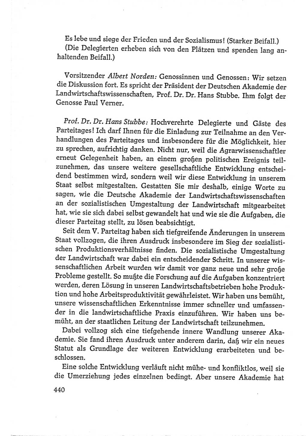 Protokoll der Verhandlungen des Ⅵ. Parteitages der Sozialistischen Einheitspartei Deutschlands (SED) [Deutsche Demokratische Republik (DDR)] 1963, Band Ⅰ, Seite 440 (Prot. Verh. Ⅵ. PT SED DDR 1963, Bd. Ⅰ, S. 440)