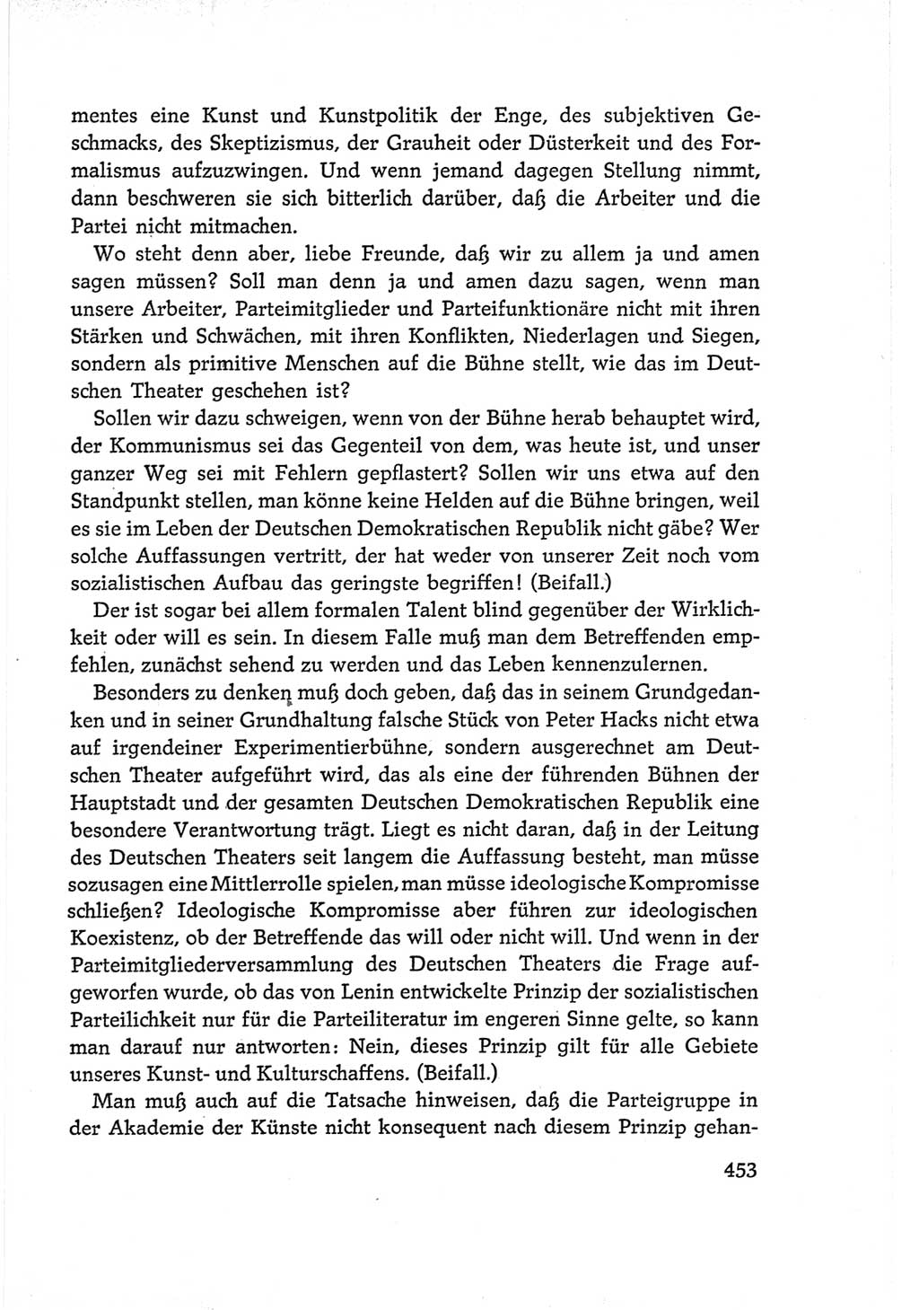 Protokoll der Verhandlungen des Ⅵ. Parteitages der Sozialistischen Einheitspartei Deutschlands (SED) [Deutsche Demokratische Republik (DDR)] 1963, Band Ⅰ, Seite 453 (Prot. Verh. Ⅵ. PT SED DDR 1963, Bd. Ⅰ, S. 453)