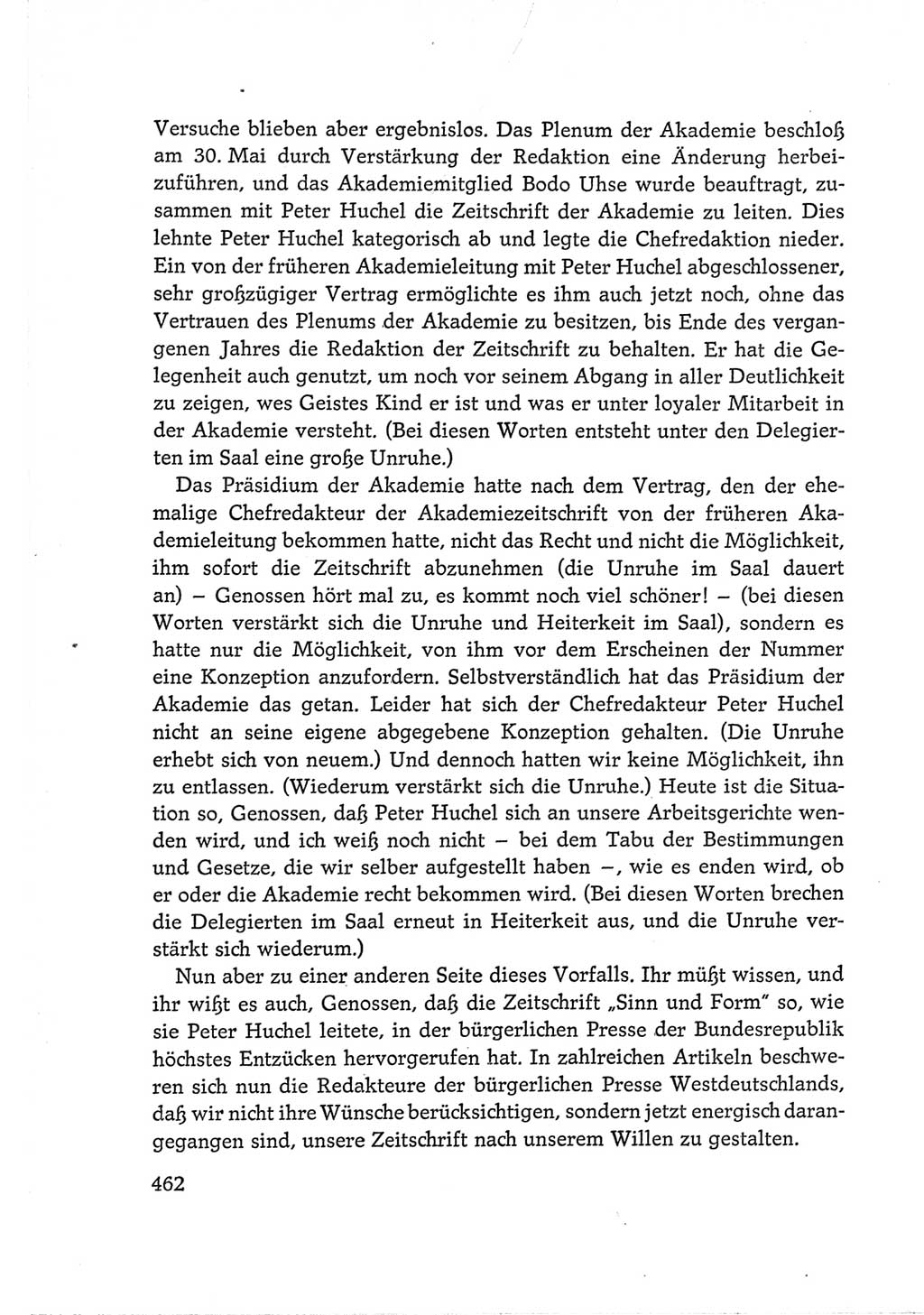 Protokoll der Verhandlungen des Ⅵ. Parteitages der Sozialistischen Einheitspartei Deutschlands (SED) [Deutsche Demokratische Republik (DDR)] 1963, Band Ⅰ, Seite 462 (Prot. Verh. Ⅵ. PT SED DDR 1963, Bd. Ⅰ, S. 462)