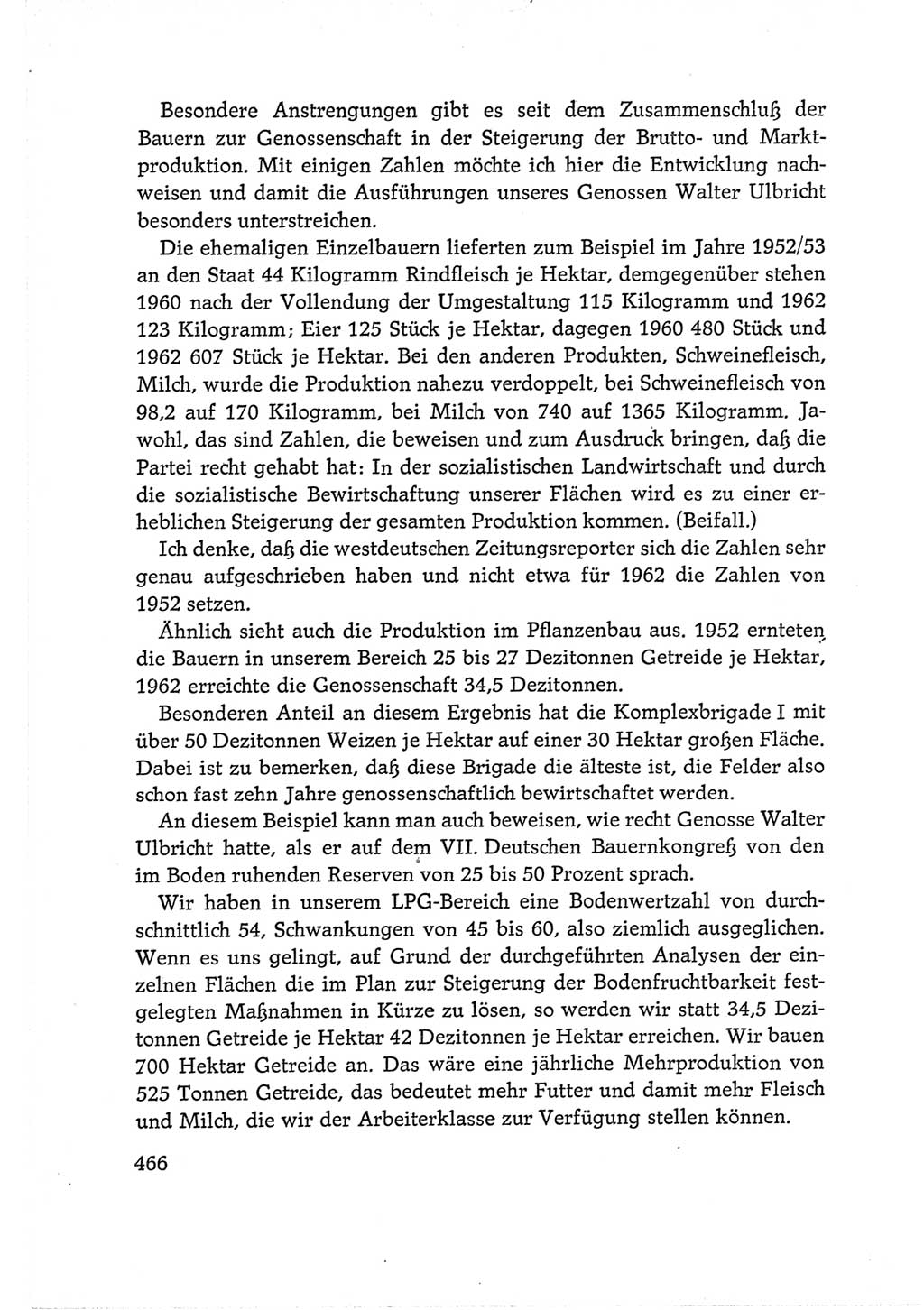 Protokoll der Verhandlungen des Ⅵ. Parteitages der Sozialistischen Einheitspartei Deutschlands (SED) [Deutsche Demokratische Republik (DDR)] 1963, Band Ⅰ, Seite 466 (Prot. Verh. Ⅵ. PT SED DDR 1963, Bd. Ⅰ, S. 466)
