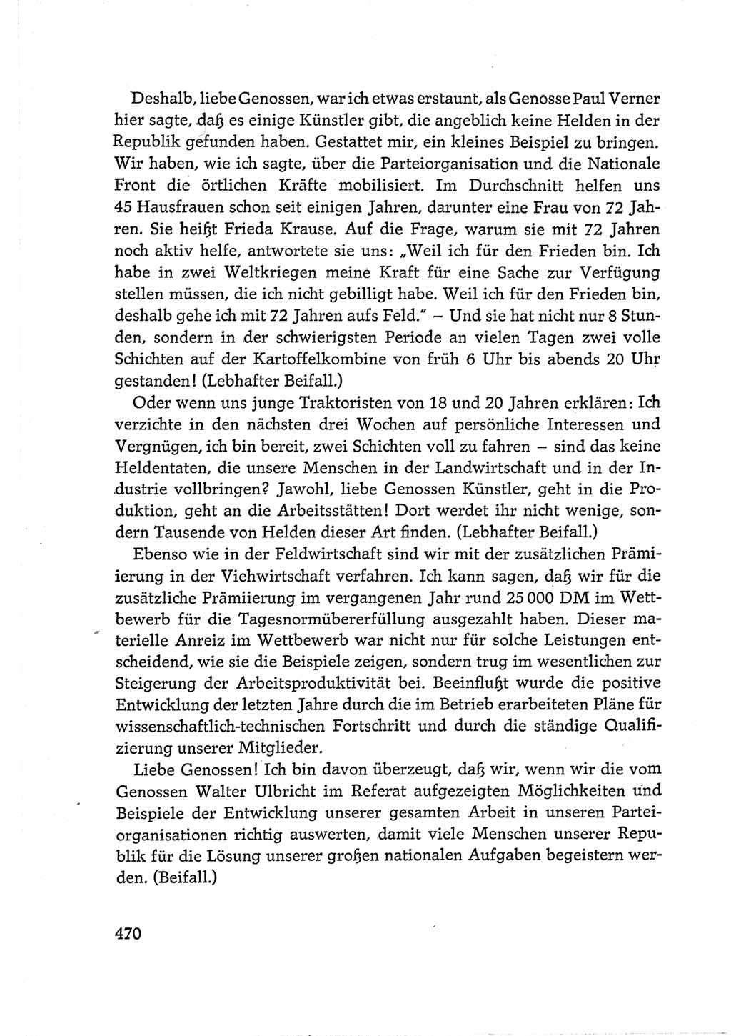Protokoll der Verhandlungen des Ⅵ. Parteitages der Sozialistischen Einheitspartei Deutschlands (SED) [Deutsche Demokratische Republik (DDR)] 1963, Band Ⅰ, Seite 470 (Prot. Verh. Ⅵ. PT SED DDR 1963, Bd. Ⅰ, S. 470)