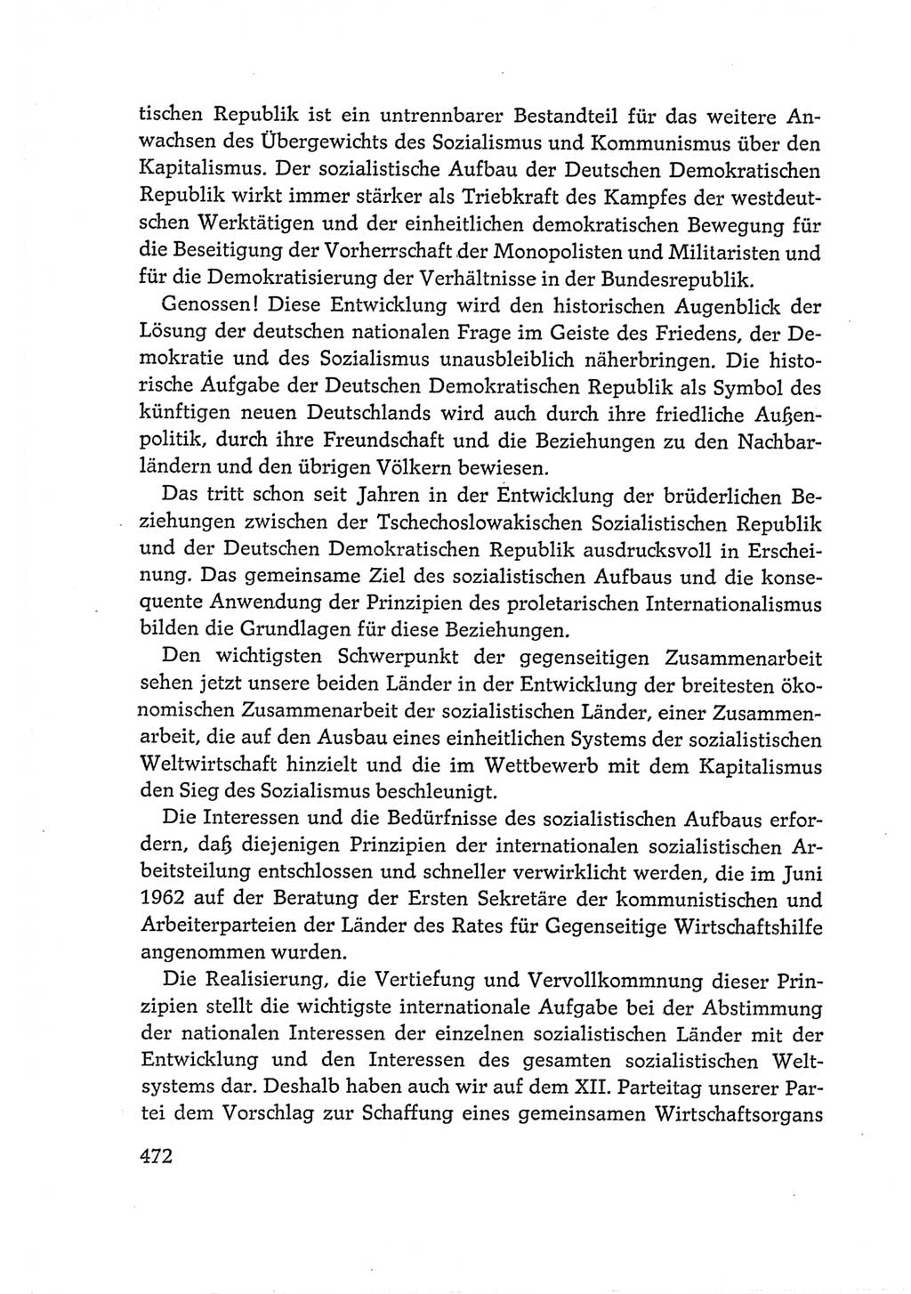 Protokoll der Verhandlungen des Ⅵ. Parteitages der Sozialistischen Einheitspartei Deutschlands (SED) [Deutsche Demokratische Republik (DDR)] 1963, Band Ⅰ, Seite 472 (Prot. Verh. Ⅵ. PT SED DDR 1963, Bd. Ⅰ, S. 472)
