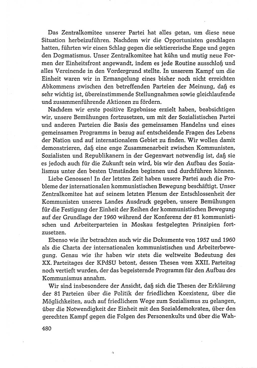 Protokoll der Verhandlungen des Ⅵ. Parteitages der Sozialistischen Einheitspartei Deutschlands (SED) [Deutsche Demokratische Republik (DDR)] 1963, Band Ⅰ, Seite 480 (Prot. Verh. Ⅵ. PT SED DDR 1963, Bd. Ⅰ, S. 480)