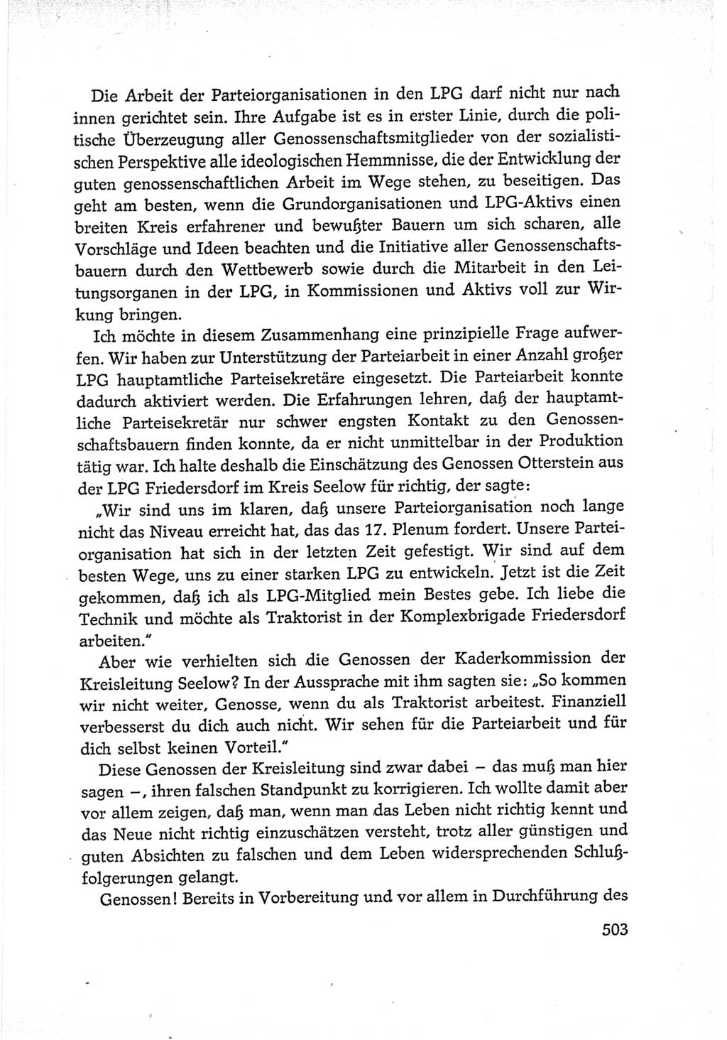 Protokoll der Verhandlungen des Ⅵ. Parteitages der Sozialistischen Einheitspartei Deutschlands (SED) [Deutsche Demokratische Republik (DDR)] 1963, Band Ⅰ, Seite 503 (Prot. Verh. Ⅵ. PT SED DDR 1963, Bd. Ⅰ, S. 503)