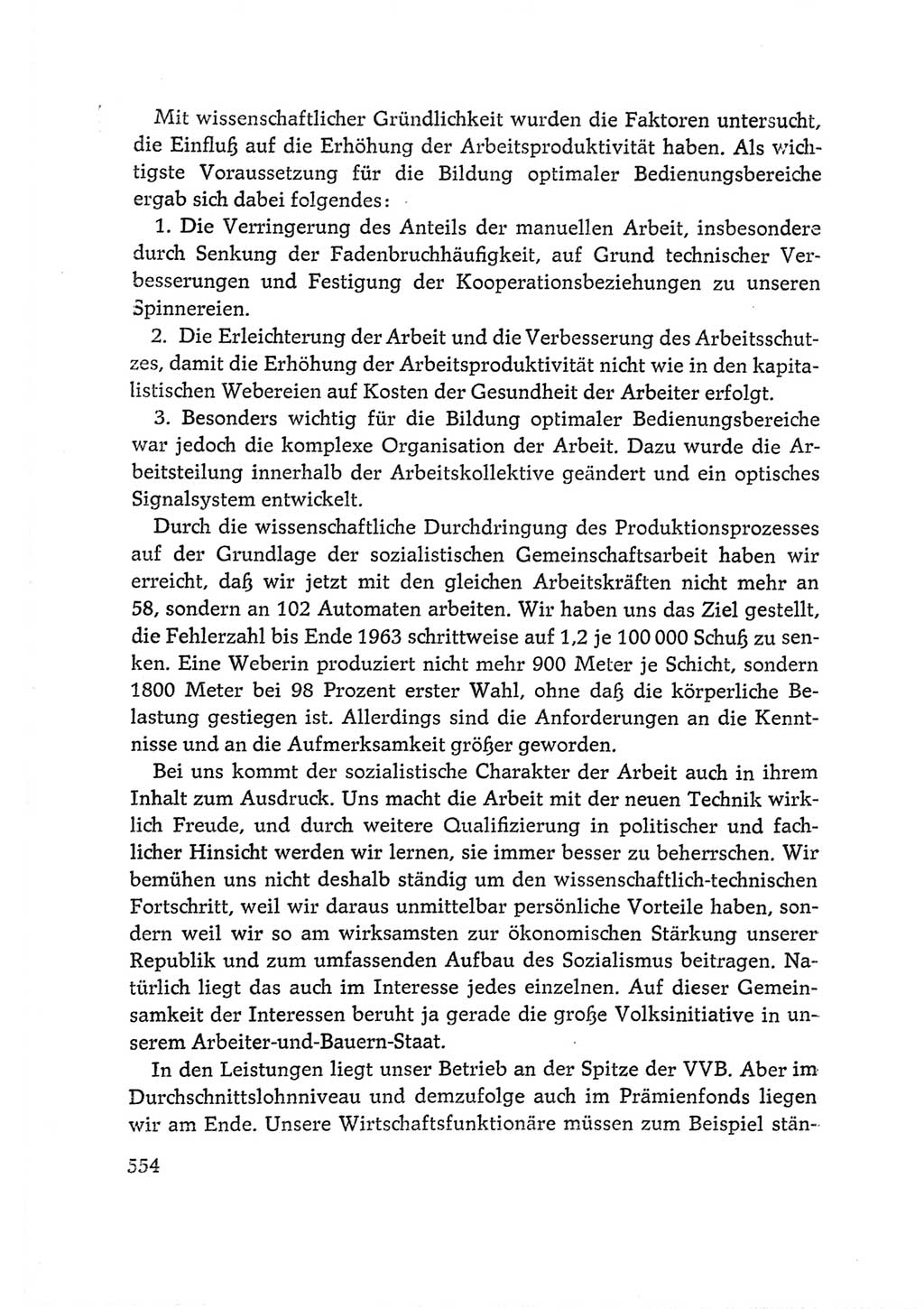 Protokoll der Verhandlungen des Ⅵ. Parteitages der Sozialistischen Einheitspartei Deutschlands (SED) [Deutsche Demokratische Republik (DDR)] 1963, Band Ⅰ, Seite 554 (Prot. Verh. Ⅵ. PT SED DDR 1963, Bd. Ⅰ, S. 554)