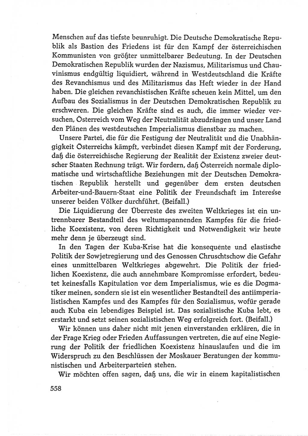 Protokoll der Verhandlungen des Ⅵ. Parteitages der Sozialistischen Einheitspartei Deutschlands (SED) [Deutsche Demokratische Republik (DDR)] 1963, Band Ⅰ, Seite 558 (Prot. Verh. Ⅵ. PT SED DDR 1963, Bd. Ⅰ, S. 558)
