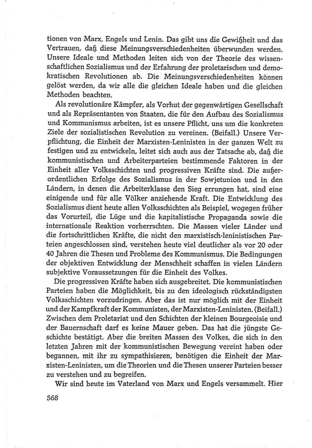 Protokoll der Verhandlungen des Ⅵ. Parteitages der Sozialistischen Einheitspartei Deutschlands (SED) [Deutsche Demokratische Republik (DDR)] 1963, Band Ⅰ, Seite 568 (Prot. Verh. Ⅵ. PT SED DDR 1963, Bd. Ⅰ, S. 568)