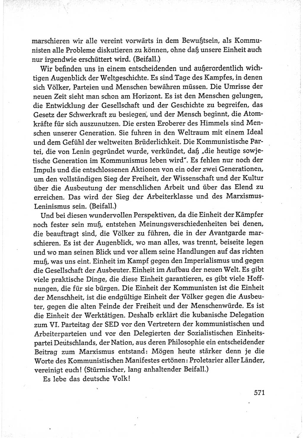 Protokoll der Verhandlungen des Ⅵ. Parteitages der Sozialistischen Einheitspartei Deutschlands (SED) [Deutsche Demokratische Republik (DDR)] 1963, Band Ⅰ, Seite 571 (Prot. Verh. Ⅵ. PT SED DDR 1963, Bd. Ⅰ, S. 571)