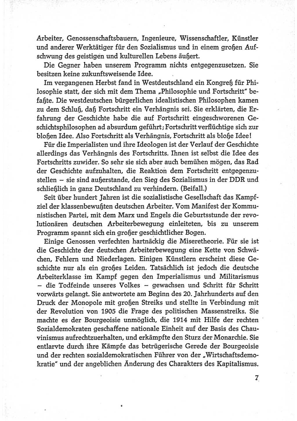 Protokoll der Verhandlungen des Ⅵ. Parteitages der Sozialistischen Einheitspartei Deutschlands (SED) [Deutsche Demokratische Republik (DDR)] 1963, Band Ⅱ, Seite 7 (Prot. Verh. Ⅵ. PT SED DDR 1963, Bd. Ⅱ, S. 7)