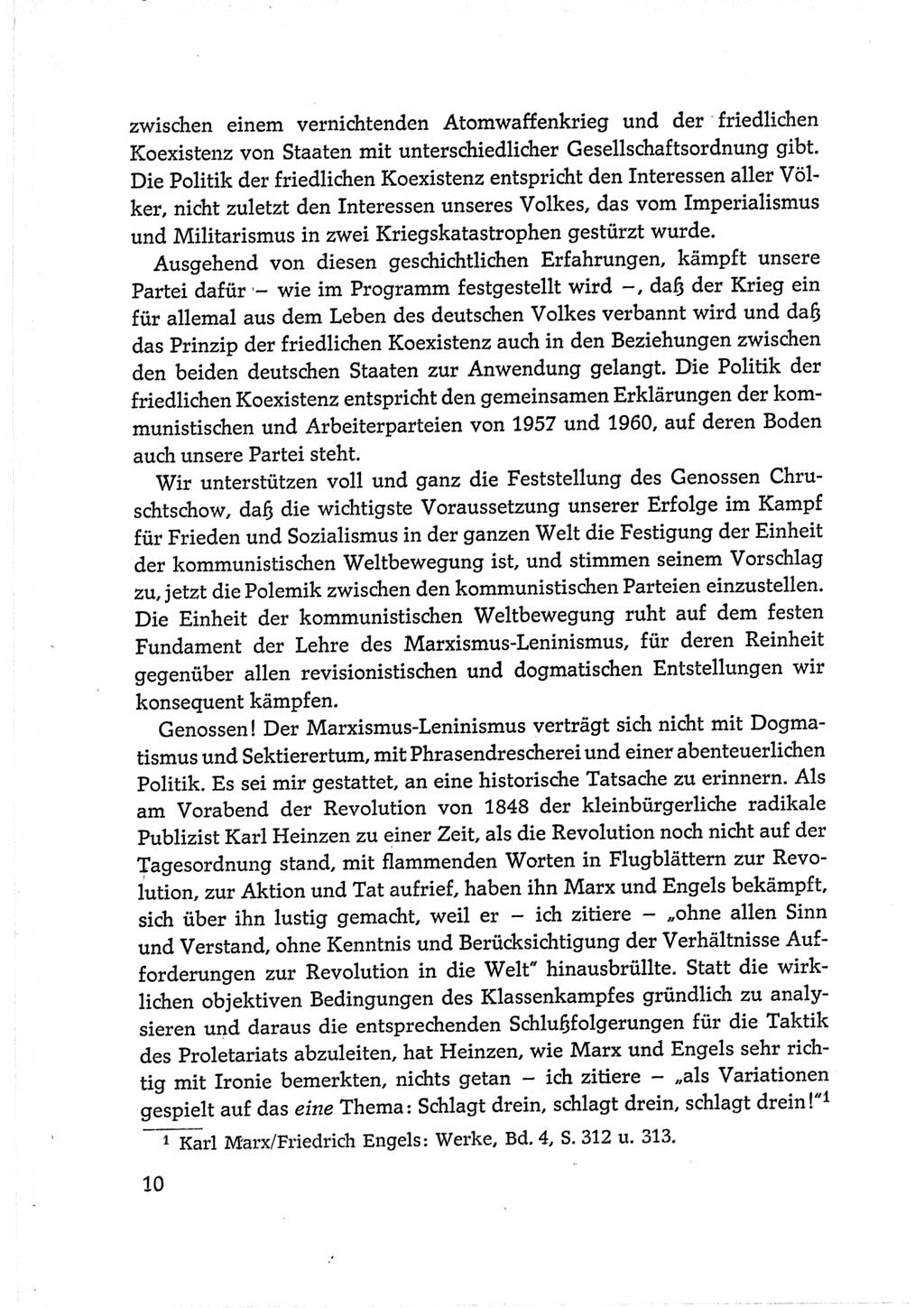 Protokoll der Verhandlungen des Ⅵ. Parteitages der Sozialistischen Einheitspartei Deutschlands (SED) [Deutsche Demokratische Republik (DDR)] 1963, Band Ⅱ, Seite 10 (Prot. Verh. Ⅵ. PT SED DDR 1963, Bd. Ⅱ, S. 10)