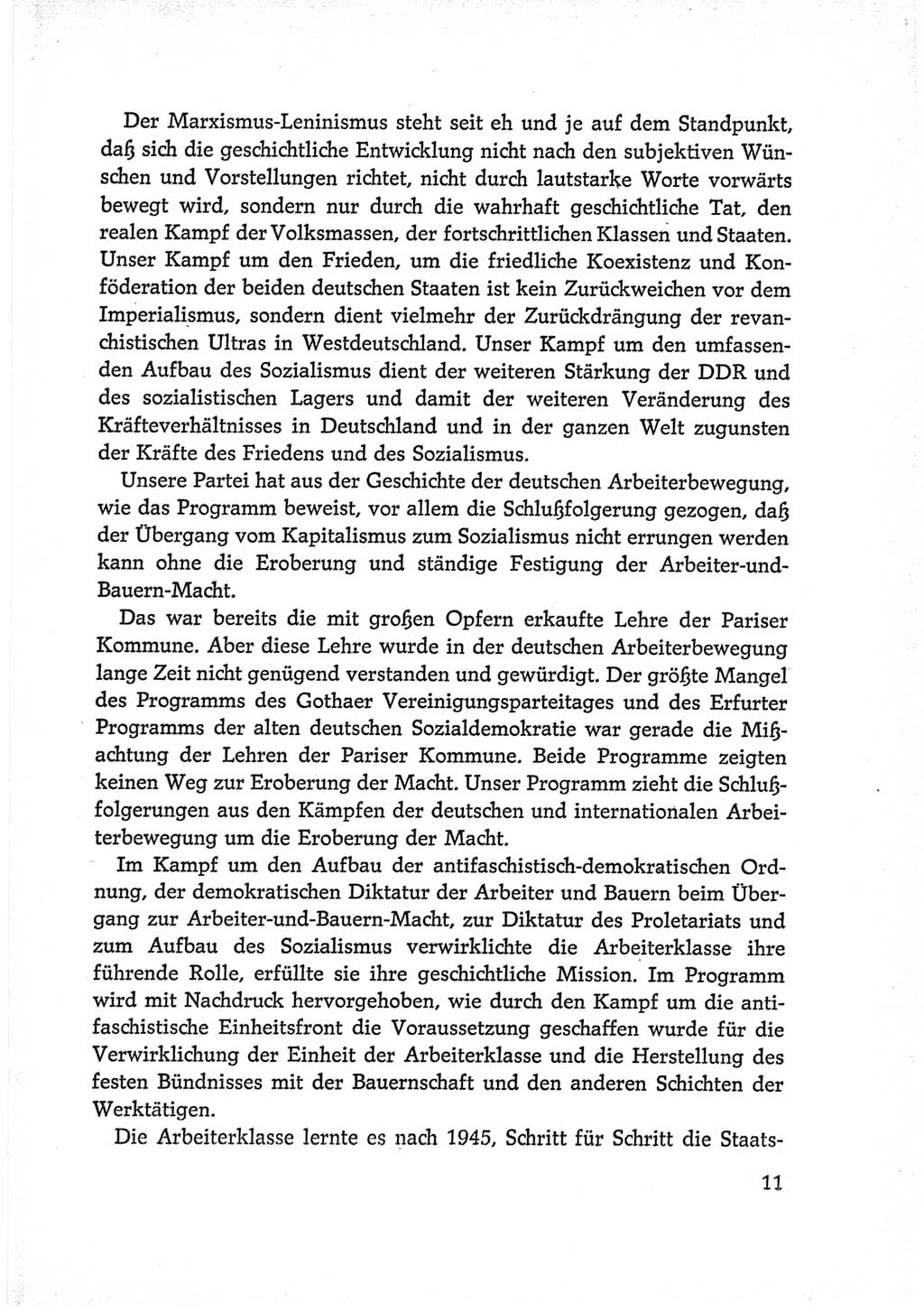 Protokoll der Verhandlungen des Ⅵ. Parteitages der Sozialistischen Einheitspartei Deutschlands (SED) [Deutsche Demokratische Republik (DDR)] 1963, Band Ⅱ, Seite 11 (Prot. Verh. Ⅵ. PT SED DDR 1963, Bd. Ⅱ, S. 11)