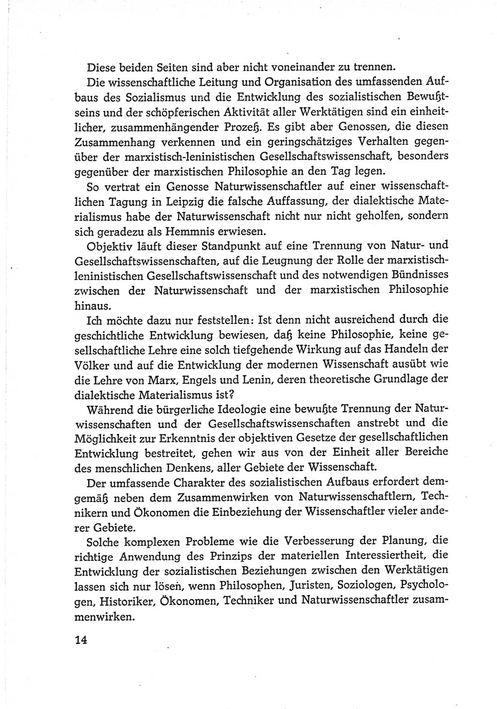 Protokoll der Verhandlungen des Ⅵ. Parteitages der Sozialistischen Einheitspartei Deutschlands (SED) [Deutsche Demokratische Republik (DDR)] 1963, Band Ⅱ, Seite 14 (Prot. Verh. Ⅵ. PT SED DDR 1963, Bd. Ⅱ, S. 14)