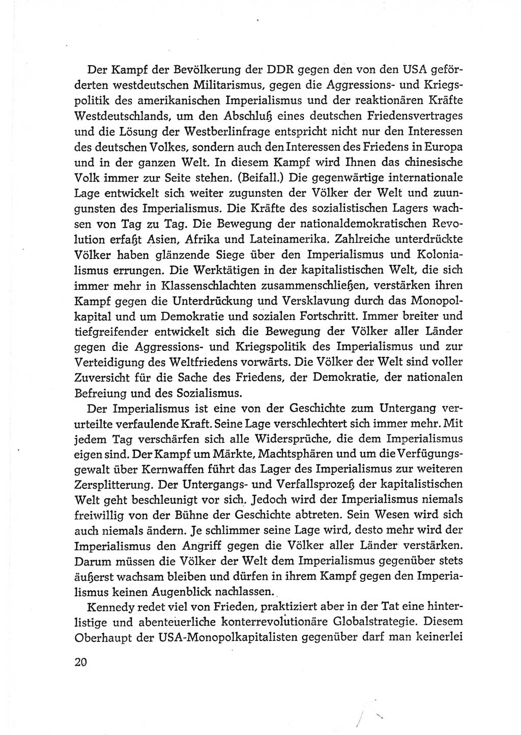 Protokoll der Verhandlungen des Ⅵ. Parteitages der Sozialistischen Einheitspartei Deutschlands (SED) [Deutsche Demokratische Republik (DDR)] 1963, Band Ⅱ, Seite 20 (Prot. Verh. Ⅵ. PT SED DDR 1963, Bd. Ⅱ, S. 20)