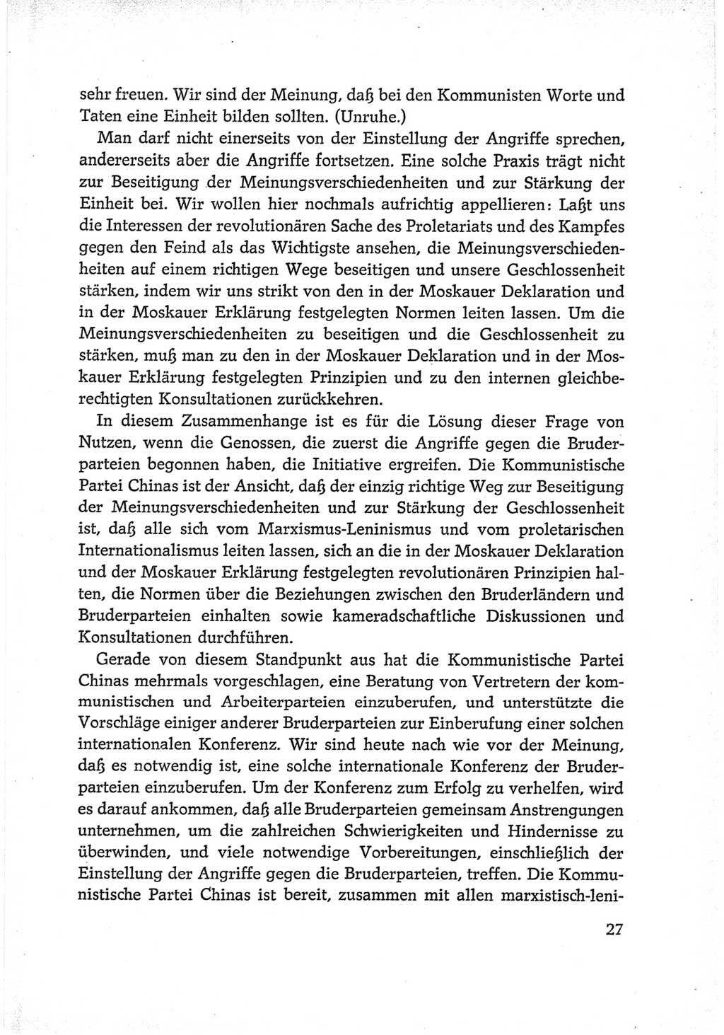 Protokoll der Verhandlungen des Ⅵ. Parteitages der Sozialistischen Einheitspartei Deutschlands (SED) [Deutsche Demokratische Republik (DDR)] 1963, Band Ⅱ, Seite 27 (Prot. Verh. Ⅵ. PT SED DDR 1963, Bd. Ⅱ, S. 27)
