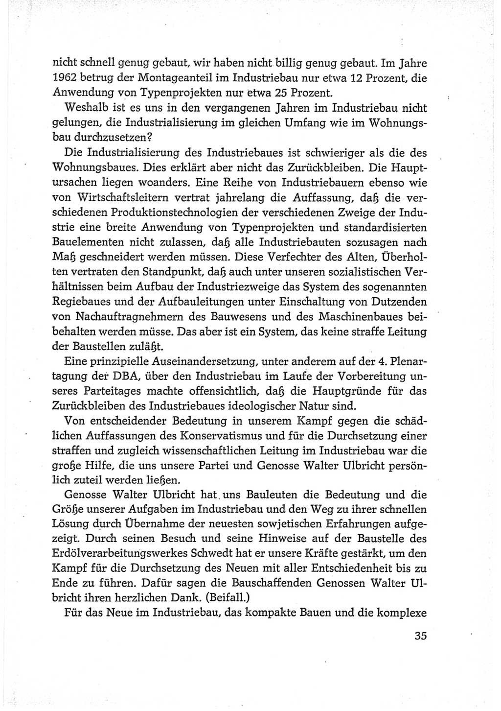 Protokoll der Verhandlungen des Ⅵ. Parteitages der Sozialistischen Einheitspartei Deutschlands (SED) [Deutsche Demokratische Republik (DDR)] 1963, Band Ⅱ, Seite 35 (Prot. Verh. Ⅵ. PT SED DDR 1963, Bd. Ⅱ, S. 35)