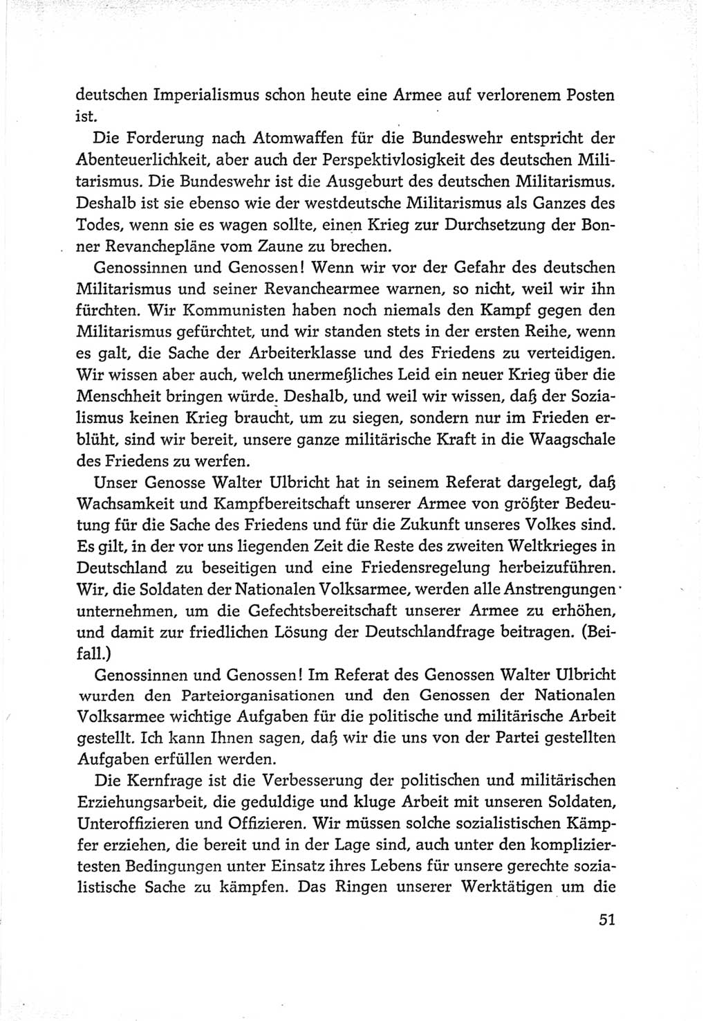Protokoll der Verhandlungen des Ⅵ. Parteitages der Sozialistischen Einheitspartei Deutschlands (SED) [Deutsche Demokratische Republik (DDR)] 1963, Band Ⅱ, Seite 51 (Prot. Verh. Ⅵ. PT SED DDR 1963, Bd. Ⅱ, S. 51)