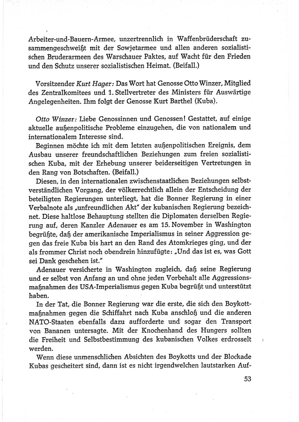 Protokoll der Verhandlungen des Ⅵ. Parteitages der Sozialistischen Einheitspartei Deutschlands (SED) [Deutsche Demokratische Republik (DDR)] 1963, Band Ⅱ, Seite 53 (Prot. Verh. Ⅵ. PT SED DDR 1963, Bd. Ⅱ, S. 53)