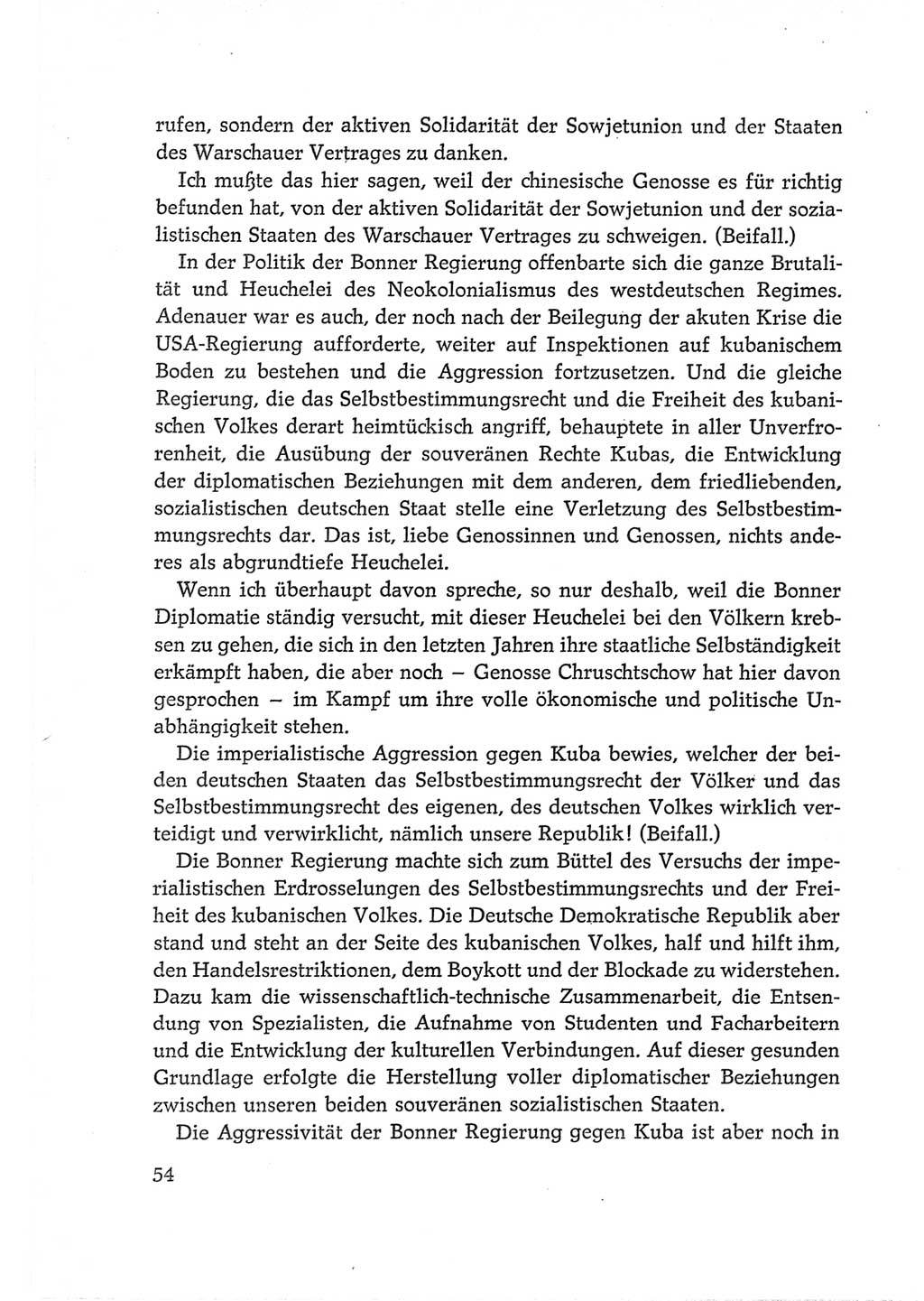 Protokoll der Verhandlungen des Ⅵ. Parteitages der Sozialistischen Einheitspartei Deutschlands (SED) [Deutsche Demokratische Republik (DDR)] 1963, Band Ⅱ, Seite 54 (Prot. Verh. Ⅵ. PT SED DDR 1963, Bd. Ⅱ, S. 54)