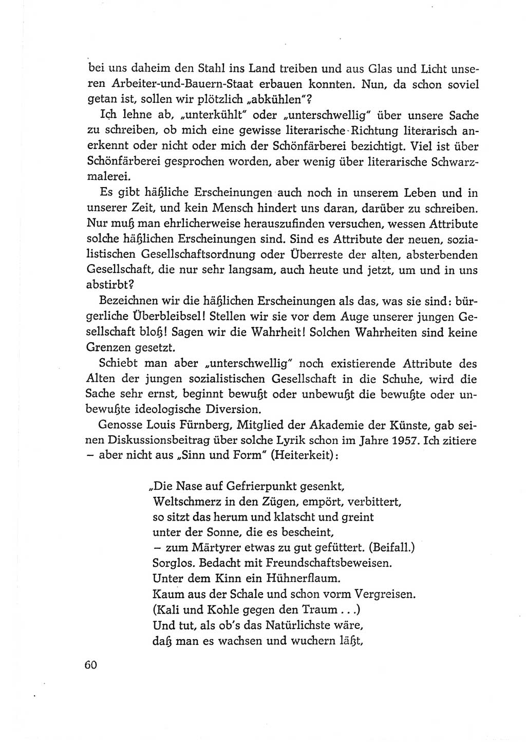 Protokoll der Verhandlungen des Ⅵ. Parteitages der Sozialistischen Einheitspartei Deutschlands (SED) [Deutsche Demokratische Republik (DDR)] 1963, Band Ⅱ, Seite 60 (Prot. Verh. Ⅵ. PT SED DDR 1963, Bd. Ⅱ, S. 60)