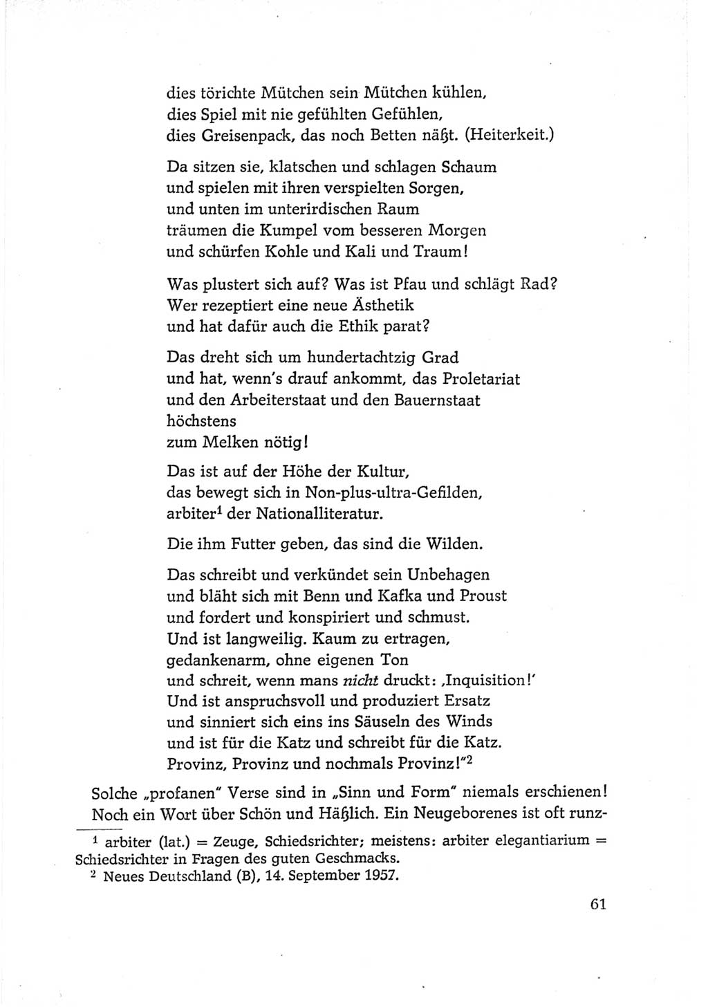 Protokoll der Verhandlungen des Ⅵ. Parteitages der Sozialistischen Einheitspartei Deutschlands (SED) [Deutsche Demokratische Republik (DDR)] 1963, Band Ⅱ, Seite 61 (Prot. Verh. Ⅵ. PT SED DDR 1963, Bd. Ⅱ, S. 61)