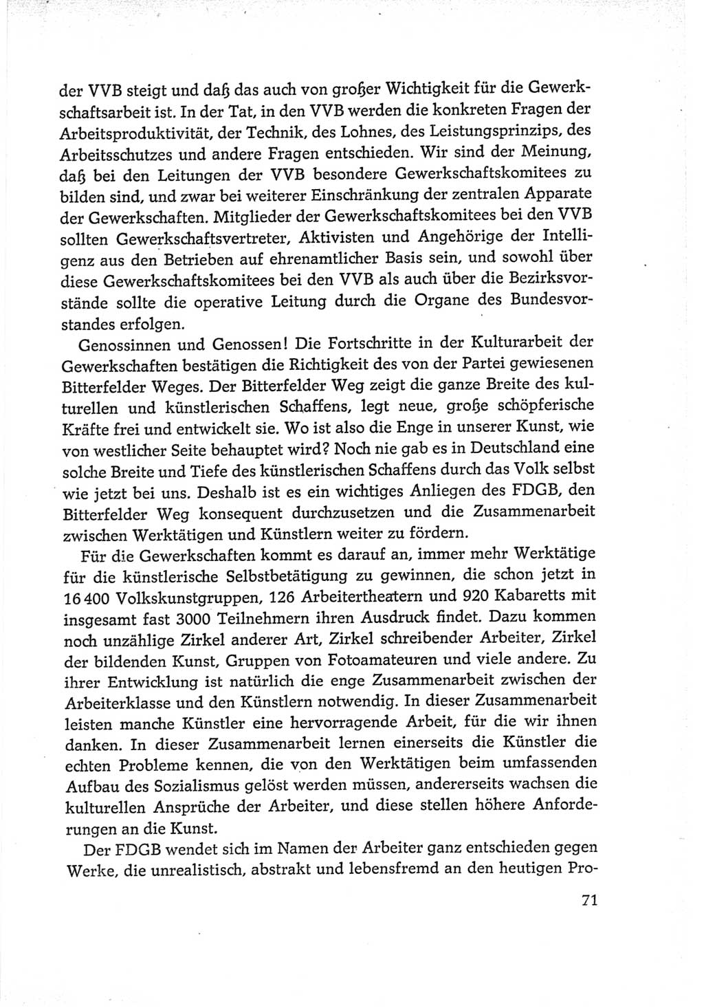 Protokoll der Verhandlungen des Ⅵ. Parteitages der Sozialistischen Einheitspartei Deutschlands (SED) [Deutsche Demokratische Republik (DDR)] 1963, Band Ⅱ, Seite 71 (Prot. Verh. Ⅵ. PT SED DDR 1963, Bd. Ⅱ, S. 71)