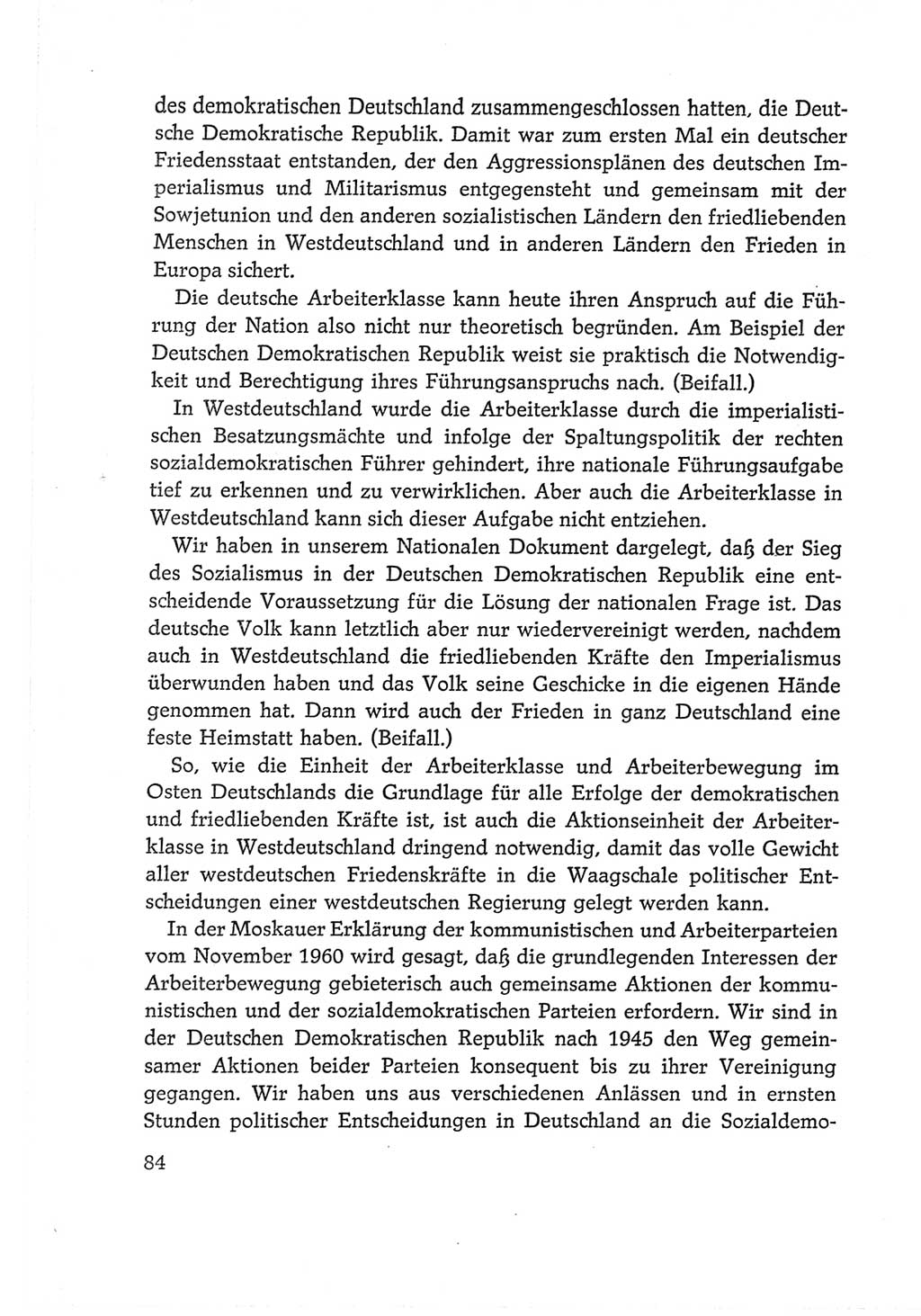 Protokoll der Verhandlungen des Ⅵ. Parteitages der Sozialistischen Einheitspartei Deutschlands (SED) [Deutsche Demokratische Republik (DDR)] 1963, Band Ⅱ, Seite 84 (Prot. Verh. Ⅵ. PT SED DDR 1963, Bd. Ⅱ, S. 84)