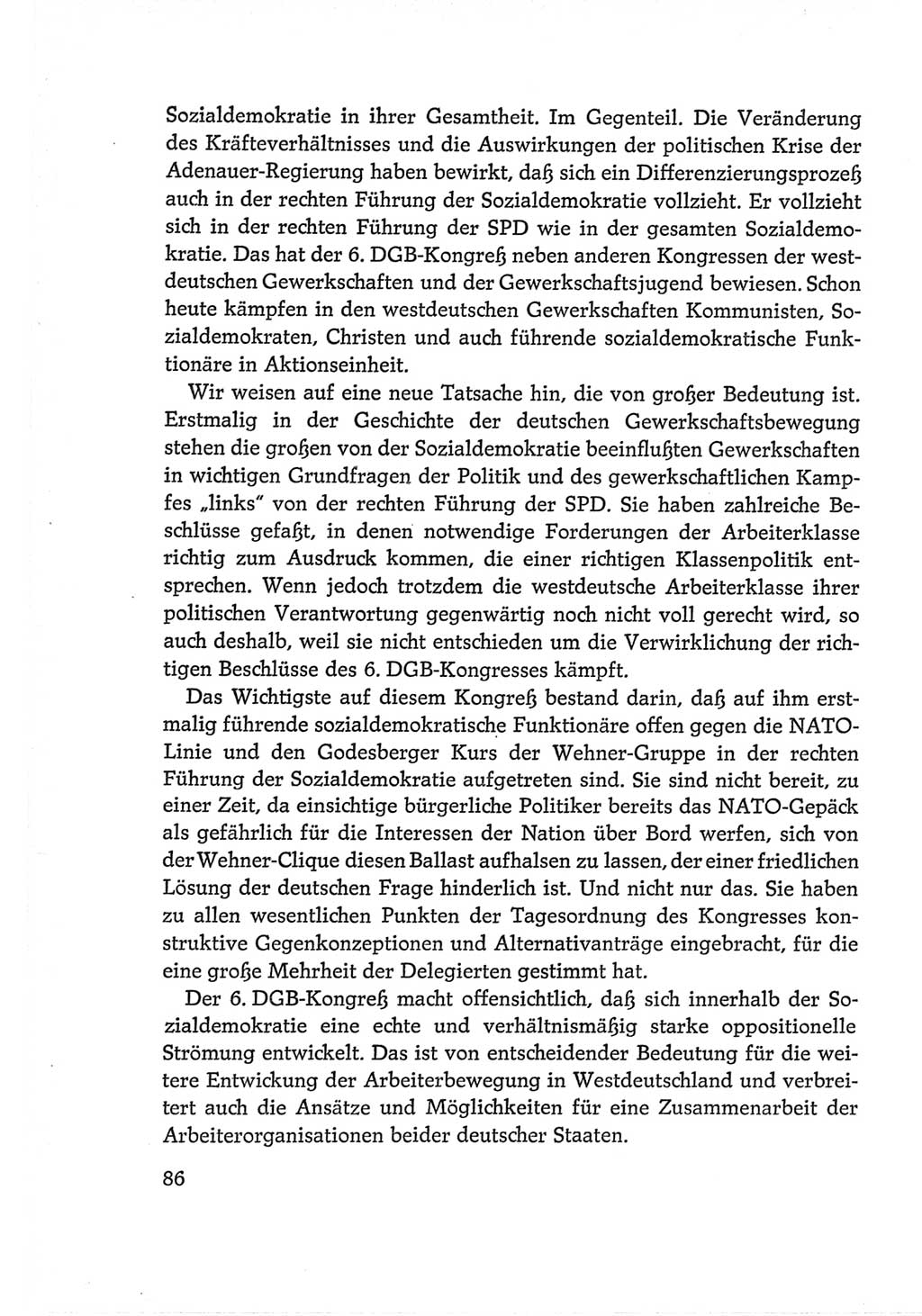 Protokoll der Verhandlungen des Ⅵ. Parteitages der Sozialistischen Einheitspartei Deutschlands (SED) [Deutsche Demokratische Republik (DDR)] 1963, Band Ⅱ, Seite 86 (Prot. Verh. Ⅵ. PT SED DDR 1963, Bd. Ⅱ, S. 86)