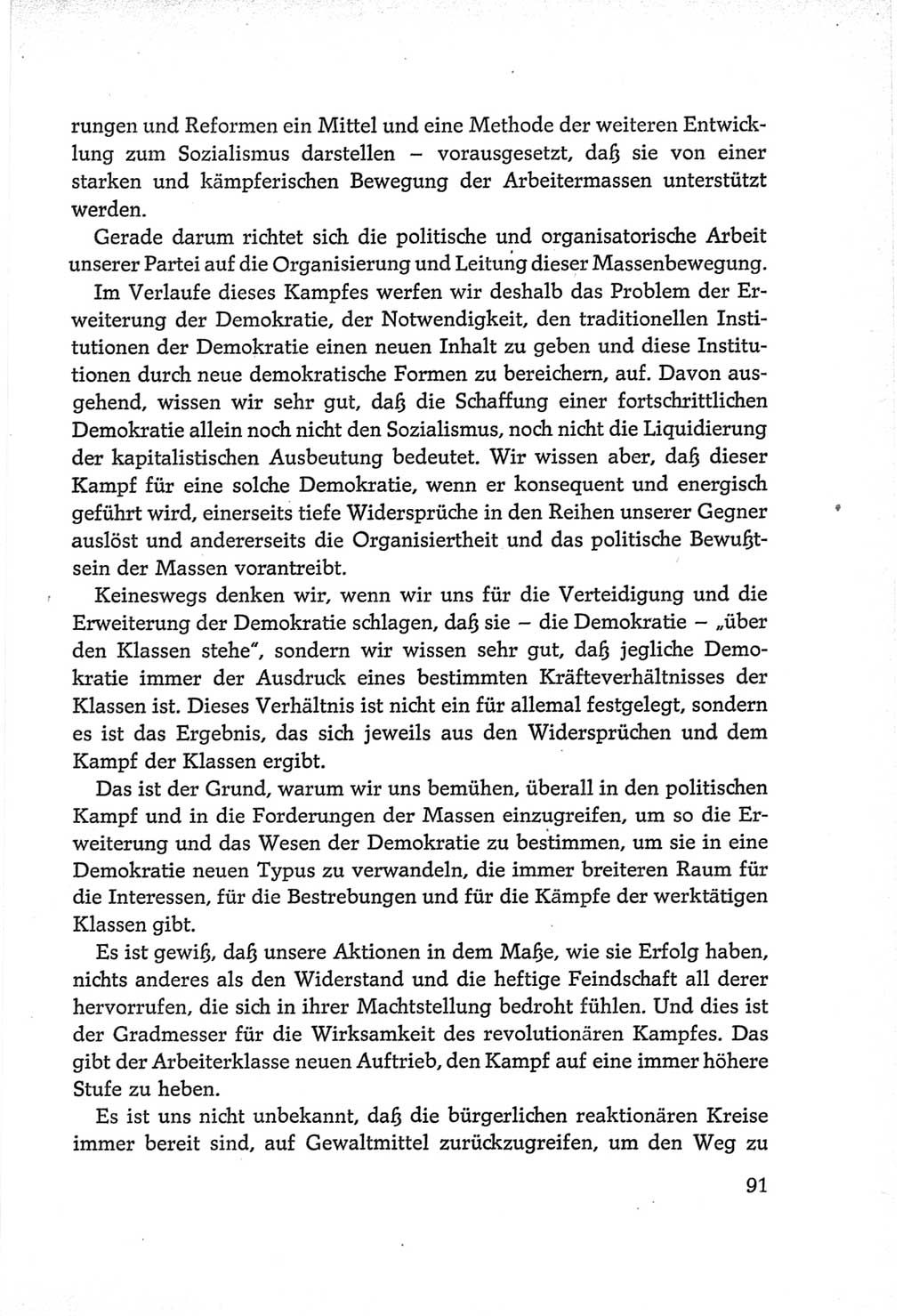 Protokoll der Verhandlungen des Ⅵ. Parteitages der Sozialistischen Einheitspartei Deutschlands (SED) [Deutsche Demokratische Republik (DDR)] 1963, Band Ⅱ, Seite 91 (Prot. Verh. Ⅵ. PT SED DDR 1963, Bd. Ⅱ, S. 91)