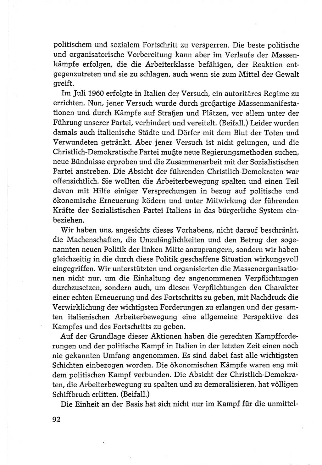 Protokoll der Verhandlungen des Ⅵ. Parteitages der Sozialistischen Einheitspartei Deutschlands (SED) [Deutsche Demokratische Republik (DDR)] 1963, Band Ⅱ, Seite 92 (Prot. Verh. Ⅵ. PT SED DDR 1963, Bd. Ⅱ, S. 92)