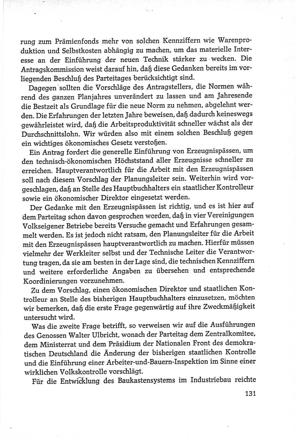 Protokoll der Verhandlungen des Ⅵ. Parteitages der Sozialistischen Einheitspartei Deutschlands (SED) [Deutsche Demokratische Republik (DDR)] 1963, Band Ⅱ, Seite 131 (Prot. Verh. Ⅵ. PT SED DDR 1963, Bd. Ⅱ, S. 131)