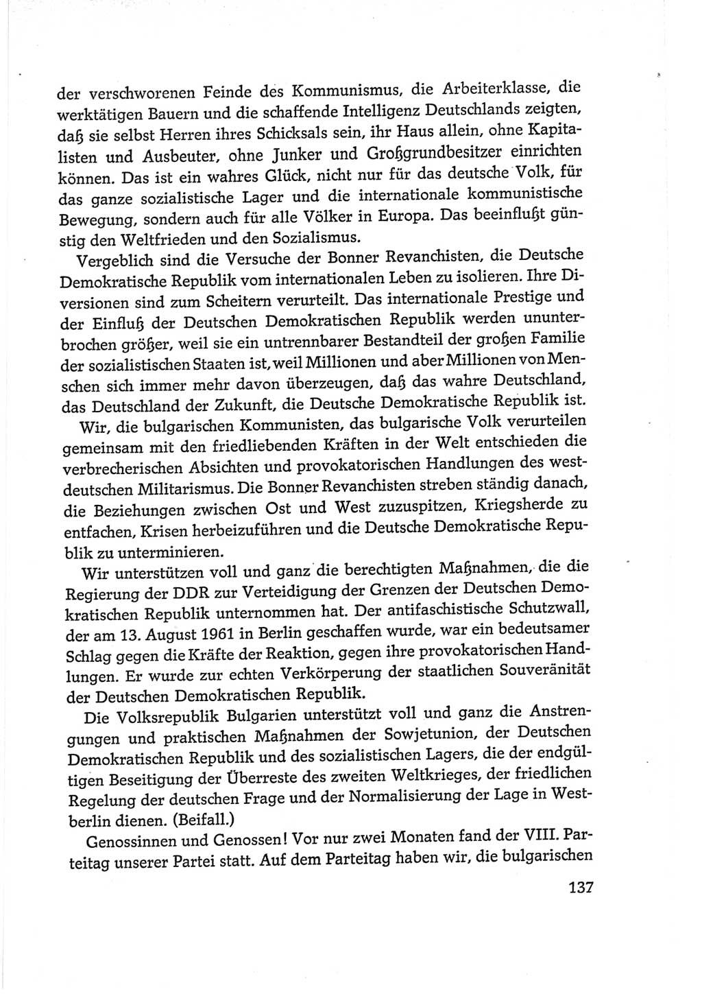 Protokoll der Verhandlungen des Ⅵ. Parteitages der Sozialistischen Einheitspartei Deutschlands (SED) [Deutsche Demokratische Republik (DDR)] 1963, Band Ⅱ, Seite 137 (Prot. Verh. Ⅵ. PT SED DDR 1963, Bd. Ⅱ, S. 137)