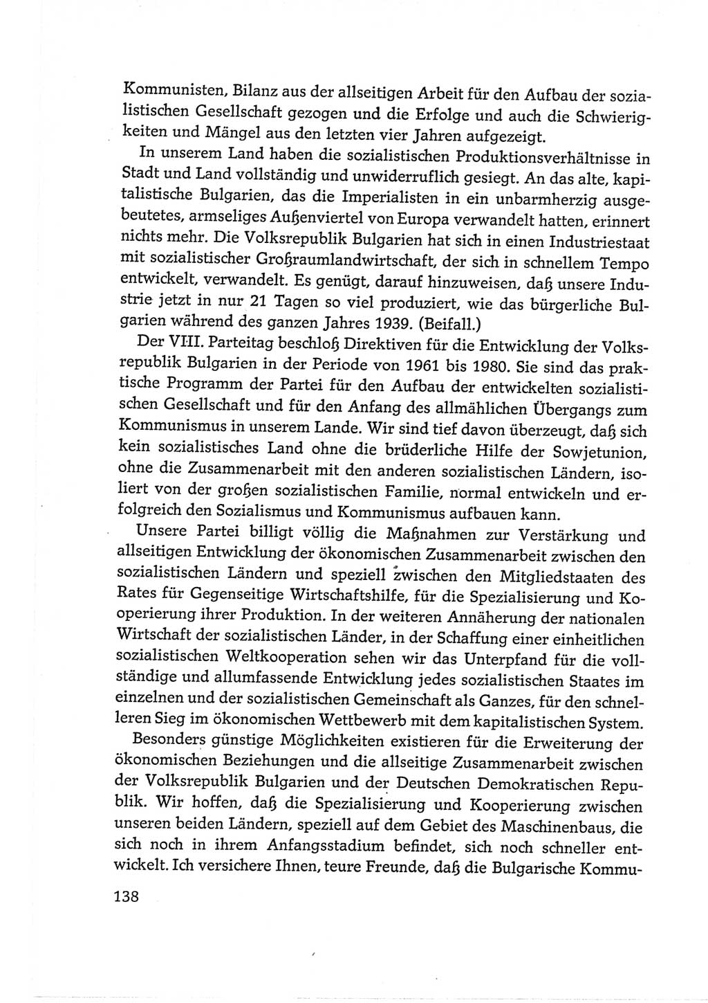 Protokoll der Verhandlungen des Ⅵ. Parteitages der Sozialistischen Einheitspartei Deutschlands (SED) [Deutsche Demokratische Republik (DDR)] 1963, Band Ⅱ, Seite 138 (Prot. Verh. Ⅵ. PT SED DDR 1963, Bd. Ⅱ, S. 138)