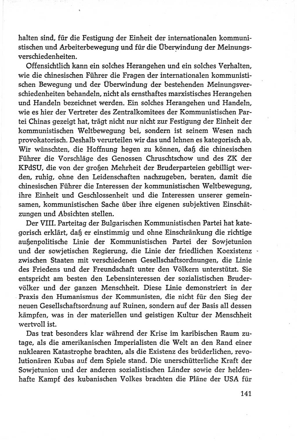 Protokoll der Verhandlungen des Ⅵ. Parteitages der Sozialistischen Einheitspartei Deutschlands (SED) [Deutsche Demokratische Republik (DDR)] 1963, Band Ⅱ, Seite 141 (Prot. Verh. Ⅵ. PT SED DDR 1963, Bd. Ⅱ, S. 141)