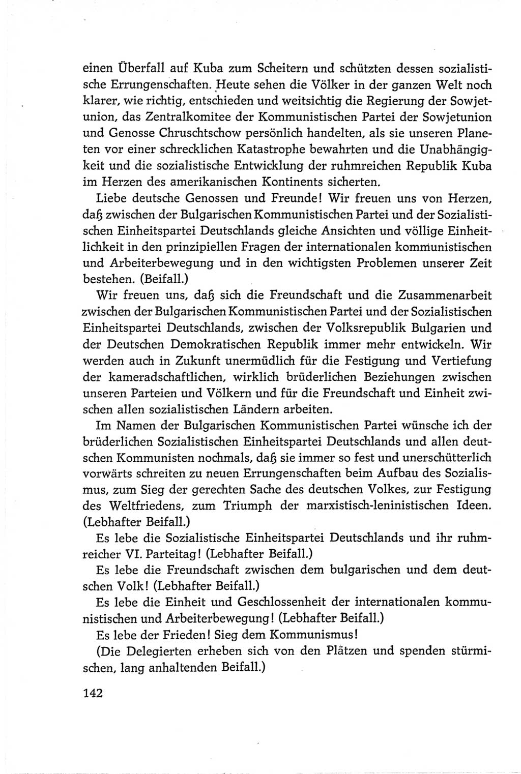 Protokoll der Verhandlungen des Ⅵ. Parteitages der Sozialistischen Einheitspartei Deutschlands (SED) [Deutsche Demokratische Republik (DDR)] 1963, Band Ⅱ, Seite 142 (Prot. Verh. Ⅵ. PT SED DDR 1963, Bd. Ⅱ, S. 142)