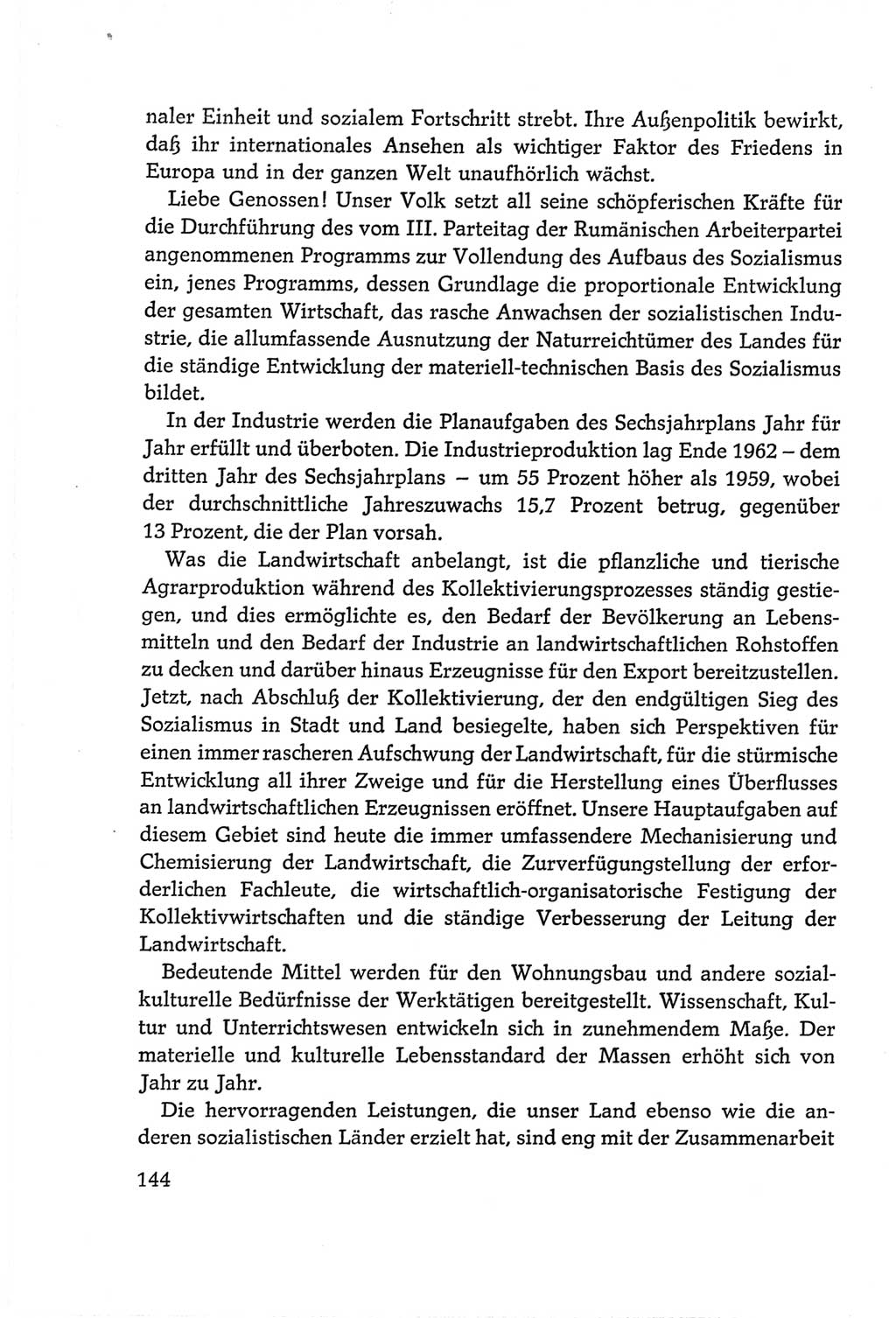 Protokoll der Verhandlungen des Ⅵ. Parteitages der Sozialistischen Einheitspartei Deutschlands (SED) [Deutsche Demokratische Republik (DDR)] 1963, Band Ⅱ, Seite 144 (Prot. Verh. Ⅵ. PT SED DDR 1963, Bd. Ⅱ, S. 144)