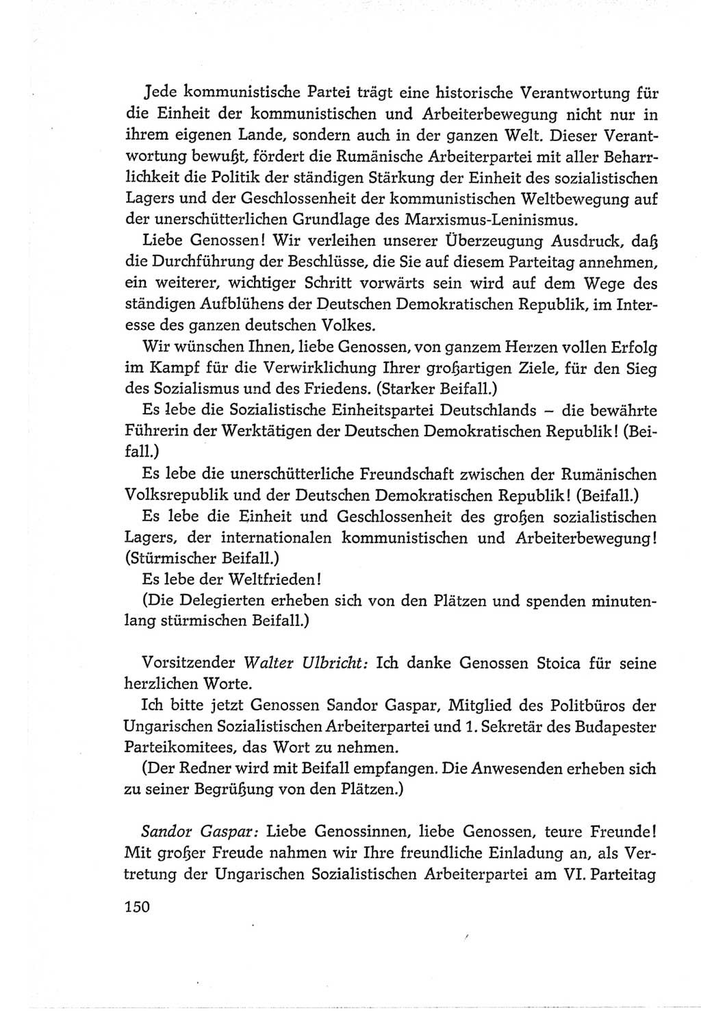 Protokoll der Verhandlungen des Ⅵ. Parteitages der Sozialistischen Einheitspartei Deutschlands (SED) [Deutsche Demokratische Republik (DDR)] 1963, Band Ⅱ, Seite 150 (Prot. Verh. Ⅵ. PT SED DDR 1963, Bd. Ⅱ, S. 150)