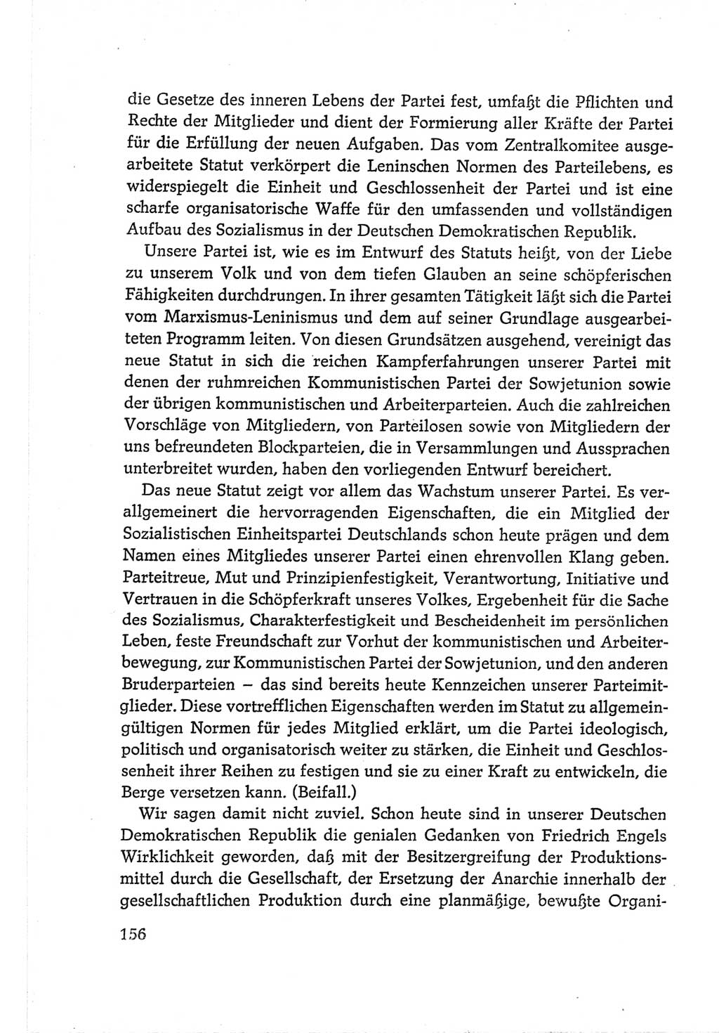 Protokoll der Verhandlungen des Ⅵ. Parteitages der Sozialistischen Einheitspartei Deutschlands (SED) [Deutsche Demokratische Republik (DDR)] 1963, Band Ⅱ, Seite 156 (Prot. Verh. Ⅵ. PT SED DDR 1963, Bd. Ⅱ, S. 156)