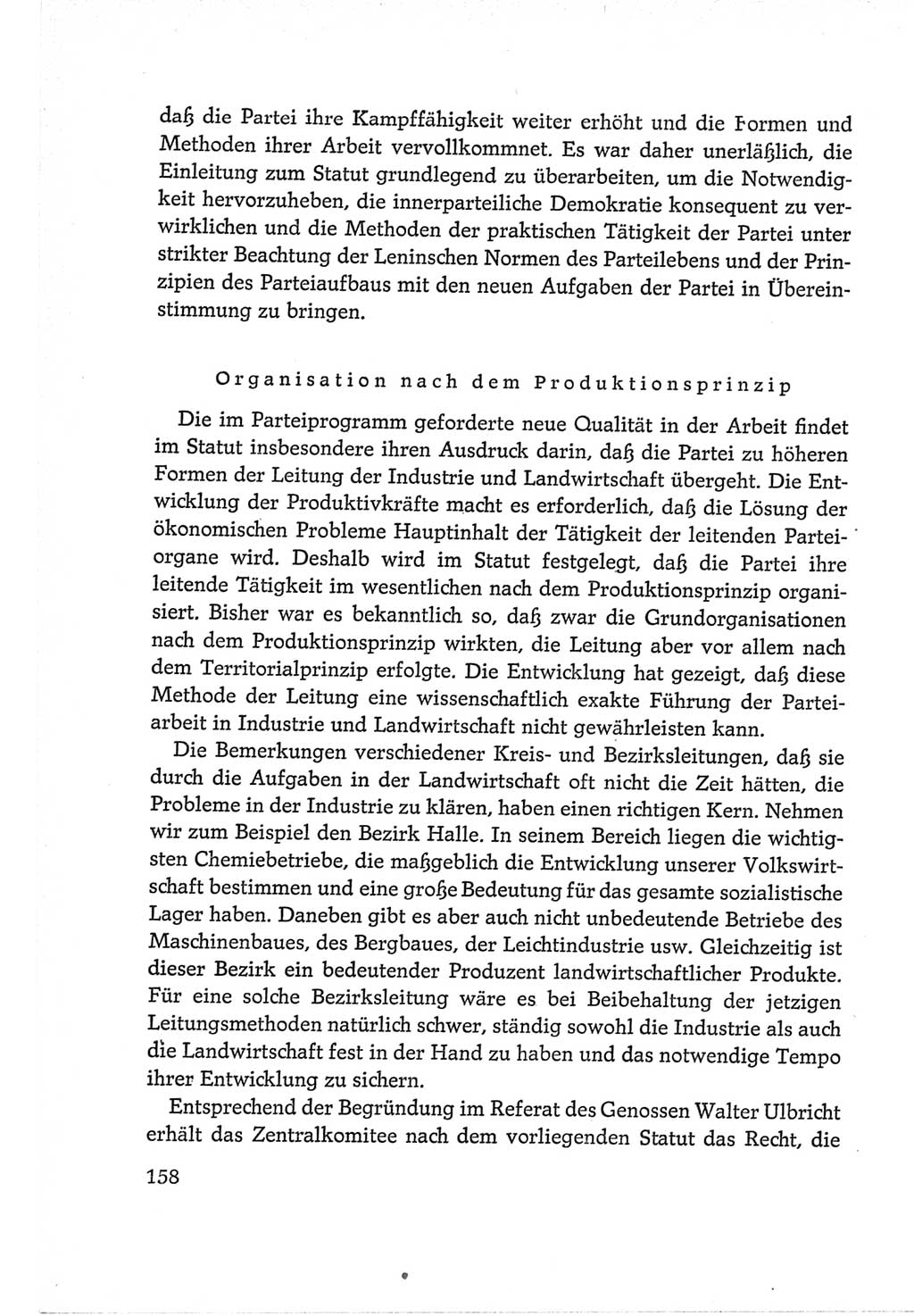 Protokoll der Verhandlungen des Ⅵ. Parteitages der Sozialistischen Einheitspartei Deutschlands (SED) [Deutsche Demokratische Republik (DDR)] 1963, Band Ⅱ, Seite 158 (Prot. Verh. Ⅵ. PT SED DDR 1963, Bd. Ⅱ, S. 158)