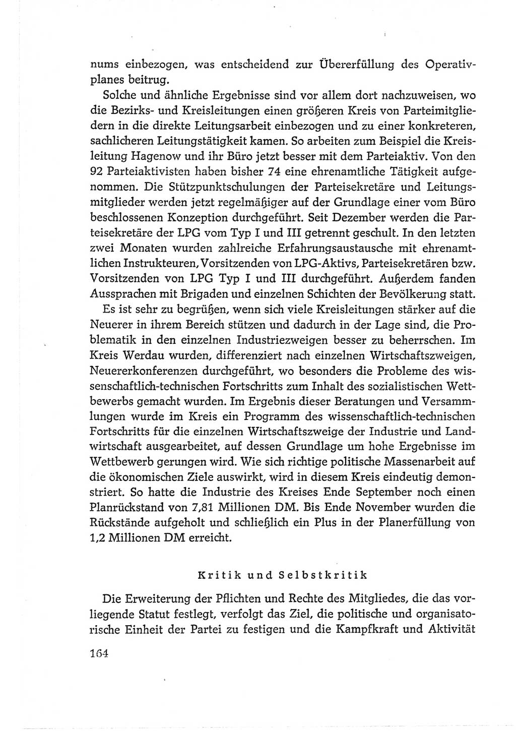 Protokoll der Verhandlungen des Ⅵ. Parteitages der Sozialistischen Einheitspartei Deutschlands (SED) [Deutsche Demokratische Republik (DDR)] 1963, Band Ⅱ, Seite 164 (Prot. Verh. Ⅵ. PT SED DDR 1963, Bd. Ⅱ, S. 164)
