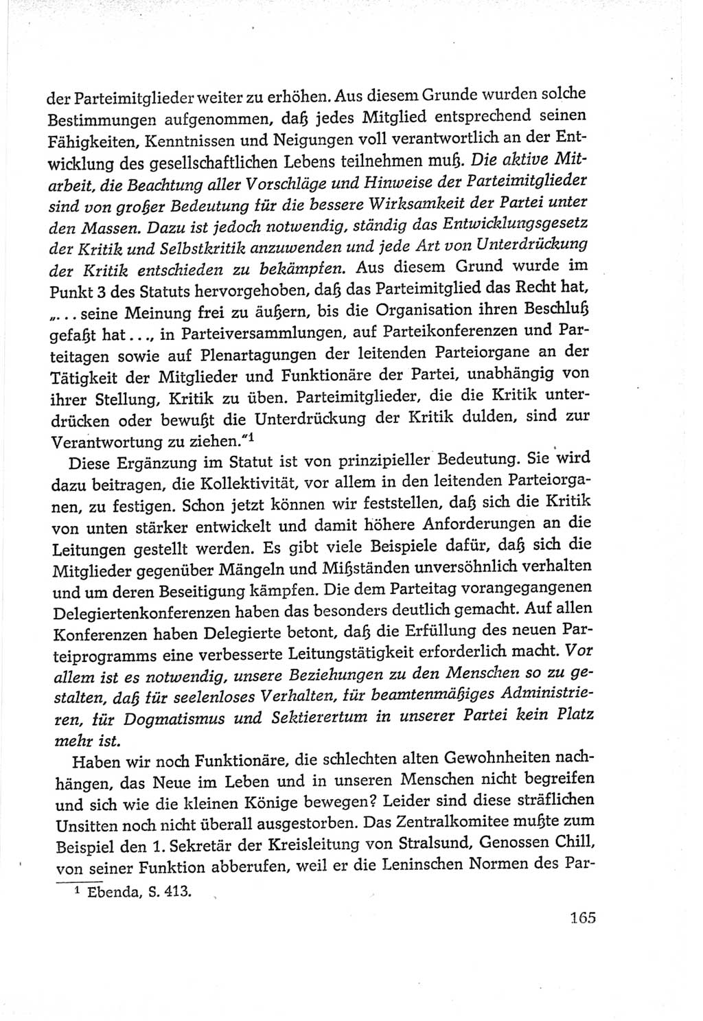 Protokoll der Verhandlungen des Ⅵ. Parteitages der Sozialistischen Einheitspartei Deutschlands (SED) [Deutsche Demokratische Republik (DDR)] 1963, Band Ⅱ, Seite 165 (Prot. Verh. Ⅵ. PT SED DDR 1963, Bd. Ⅱ, S. 165)