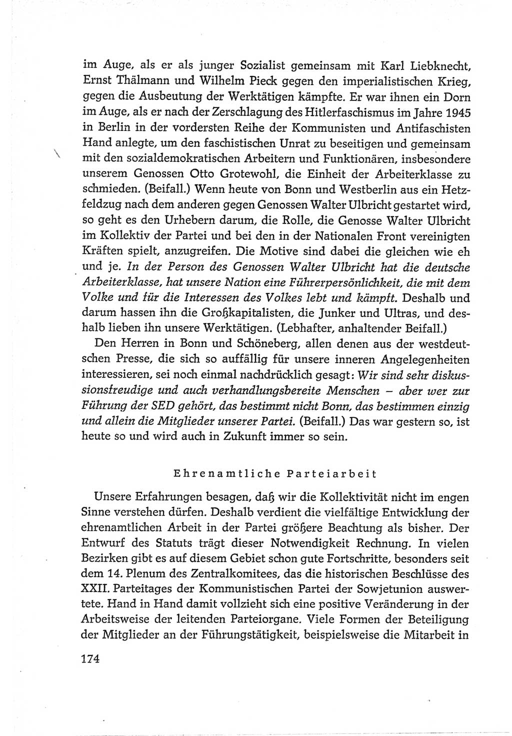 Protokoll der Verhandlungen des Ⅵ. Parteitages der Sozialistischen Einheitspartei Deutschlands (SED) [Deutsche Demokratische Republik (DDR)] 1963, Band Ⅱ, Seite 174 (Prot. Verh. Ⅵ. PT SED DDR 1963, Bd. Ⅱ, S. 174)