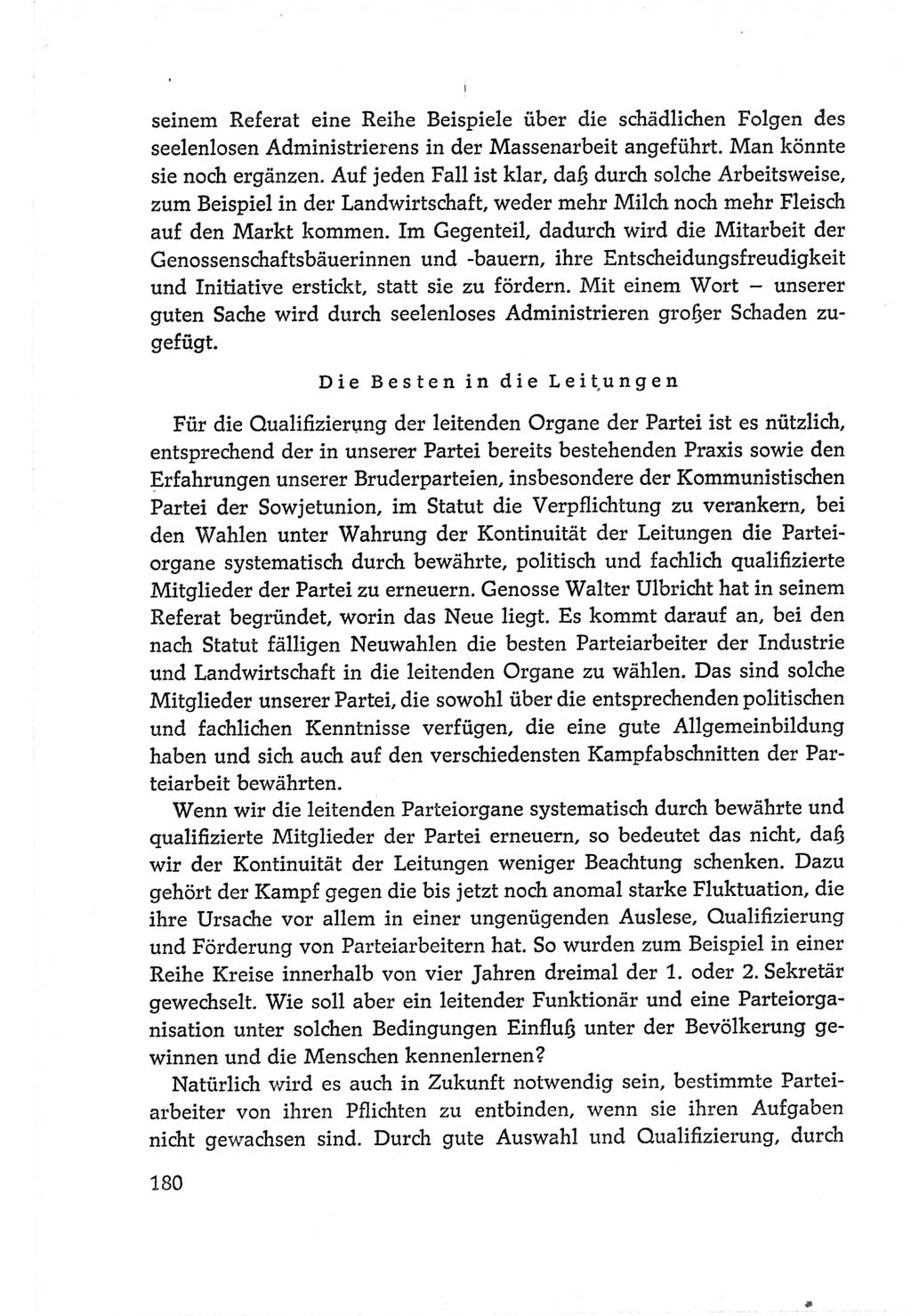 Protokoll der Verhandlungen des Ⅵ. Parteitages der Sozialistischen Einheitspartei Deutschlands (SED) [Deutsche Demokratische Republik (DDR)] 1963, Band Ⅱ, Seite 180 (Prot. Verh. Ⅵ. PT SED DDR 1963, Bd. Ⅱ, S. 180)